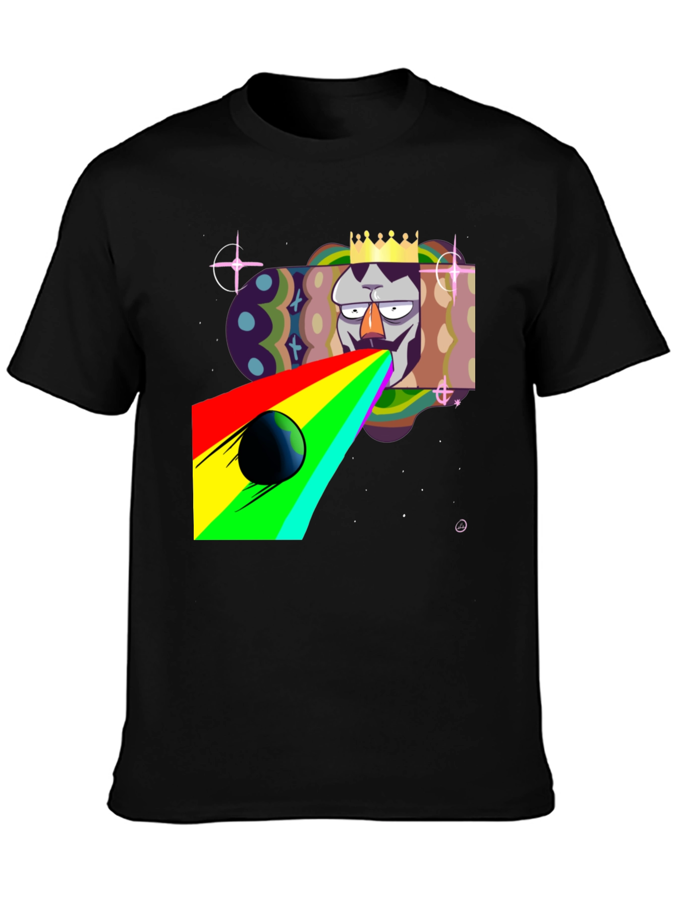 Black King Galaxy Black T-Shirt view 3