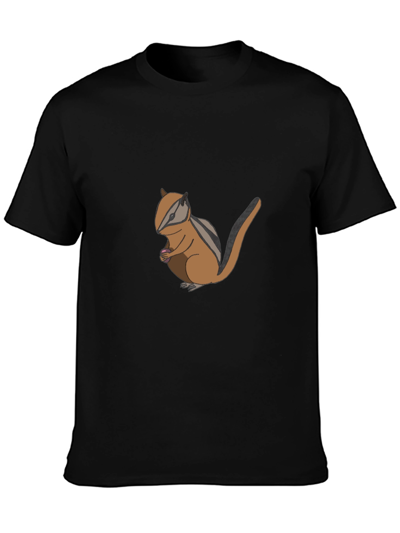 Black Chipmunk Graphic Tee - Cute Animal Print view 3