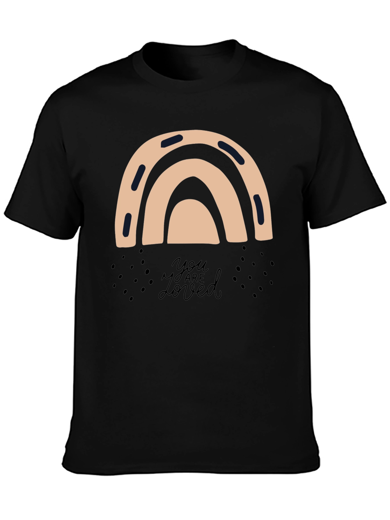 Black Stylish Rainbow Graphic Tee - You Are Loved view 3