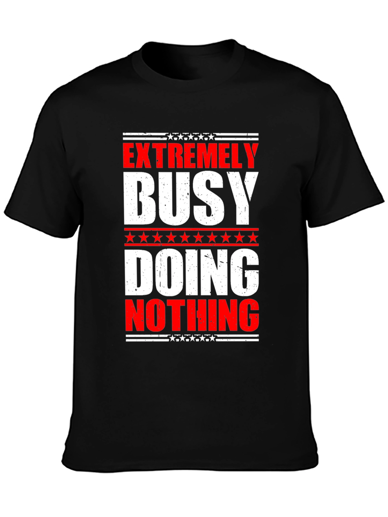 Black Extremely Busy Doing Nothing Graphic Tee view 3