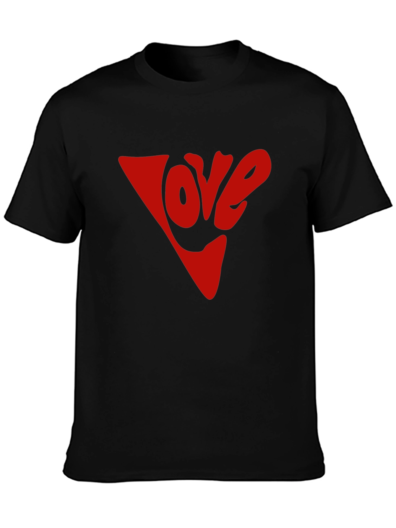 Black Love Graphic Tee - Red Inverted Triangle Print view 3
