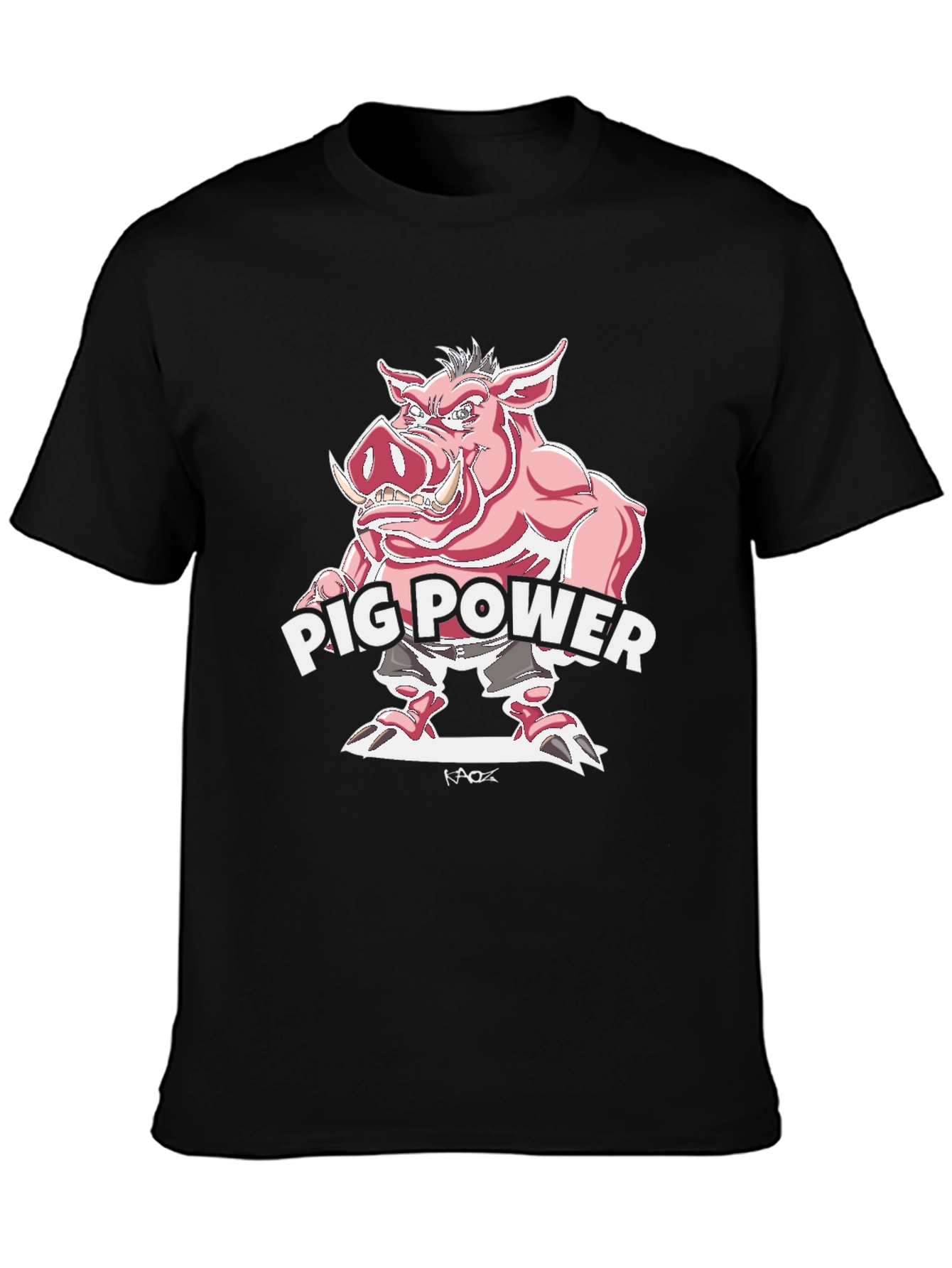 Black Pig Power Graphic Tee - Black view 3