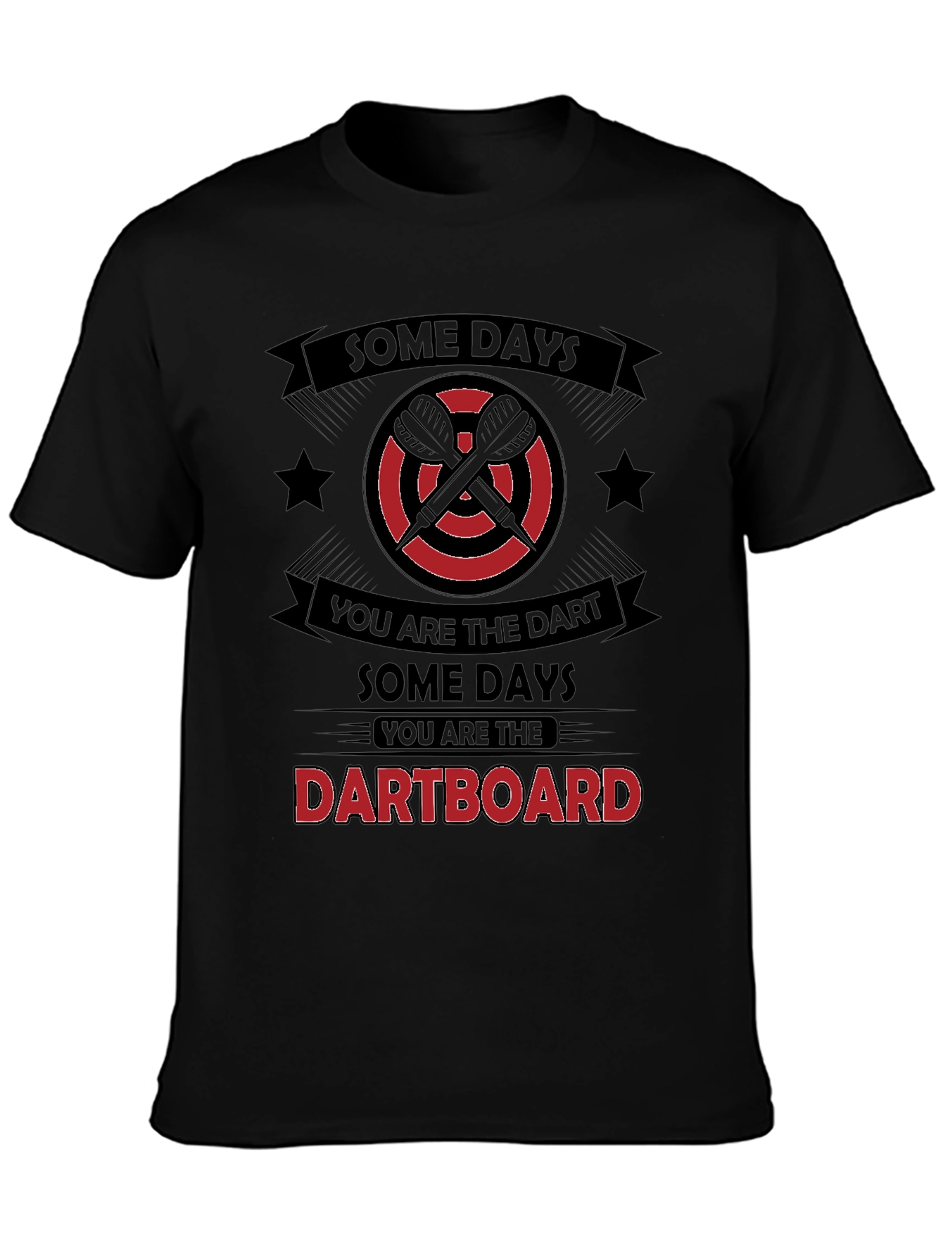 Black Dartboard Humor Graphic T-Shirt view 3