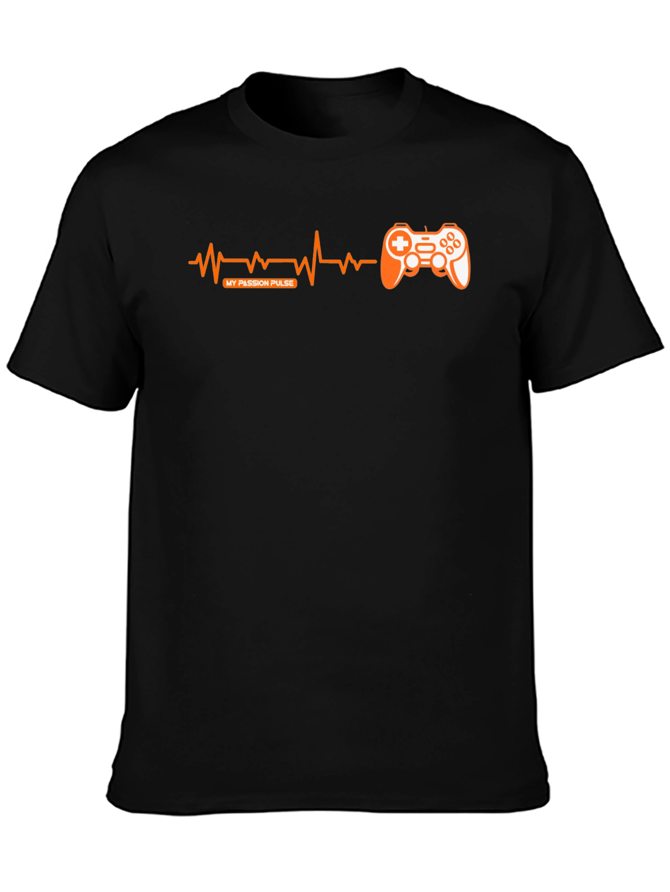 Black Gamer Pulse T-Shirt - My Passion Pulse Gaming Tee view 3