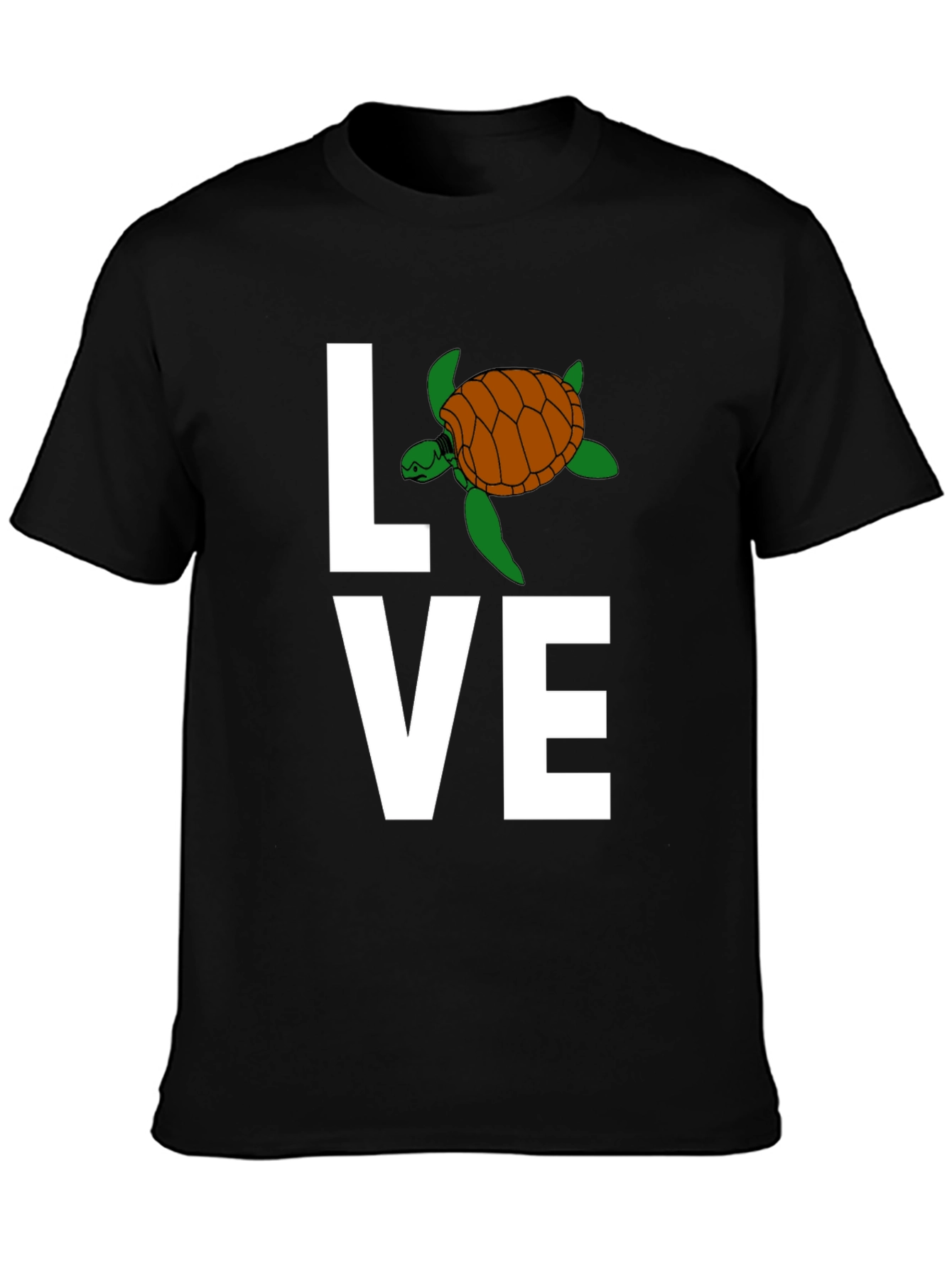 Black Love Turtle Graphic T-Shirt - Stylish Crew Neck Tee view 3