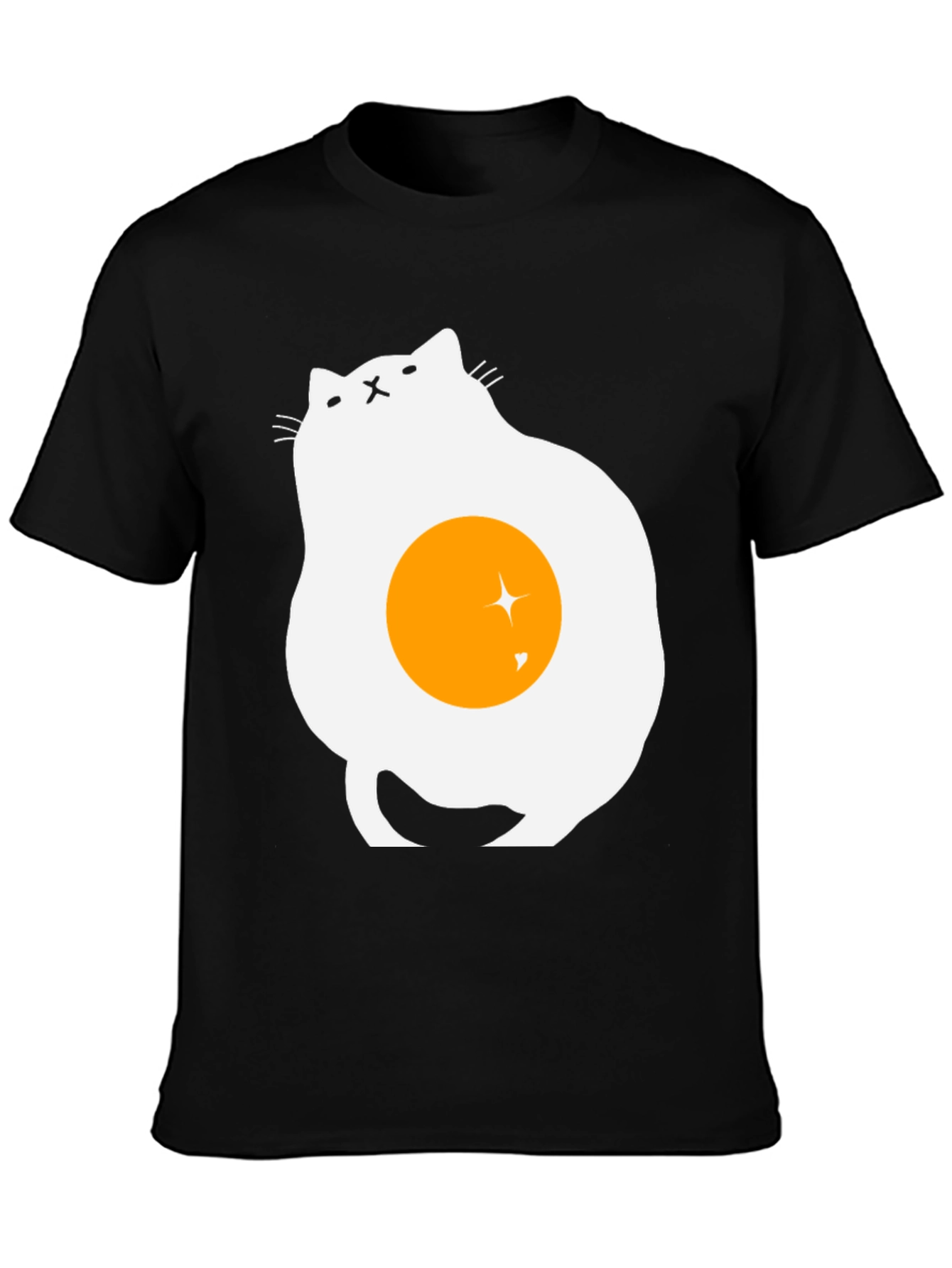 Black Egg Cat Graphic T-Shirt - Unique Design view 3