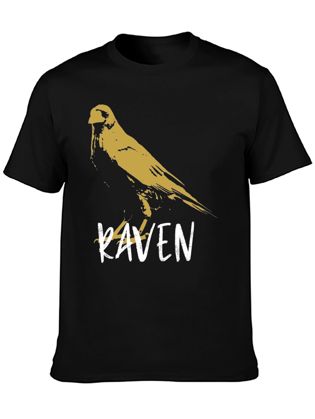 Black Raven Graphic T-Shirt - Stylish Bird Design view 3