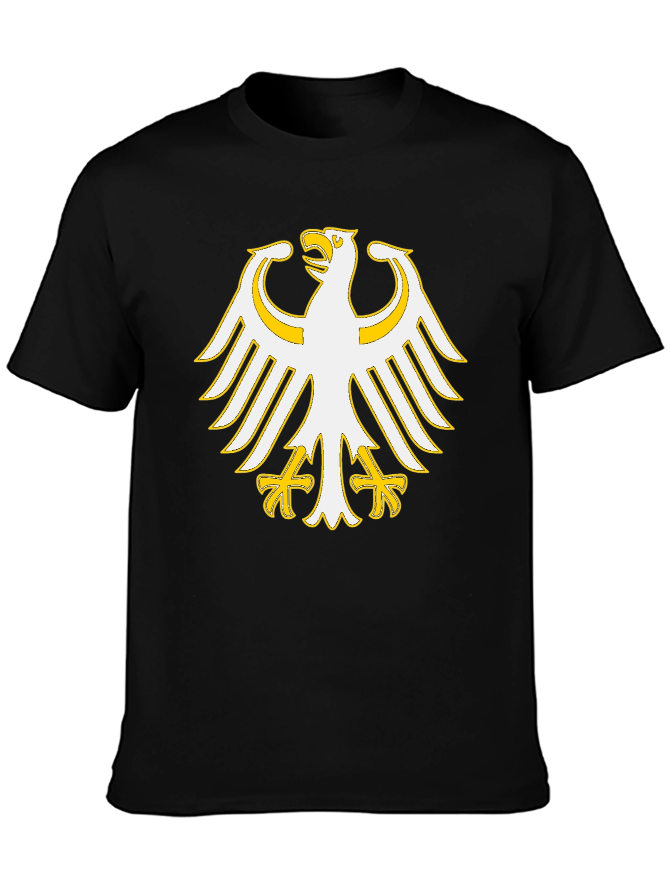 Black Black T-Shirt with Eagle Graphic Print view 3