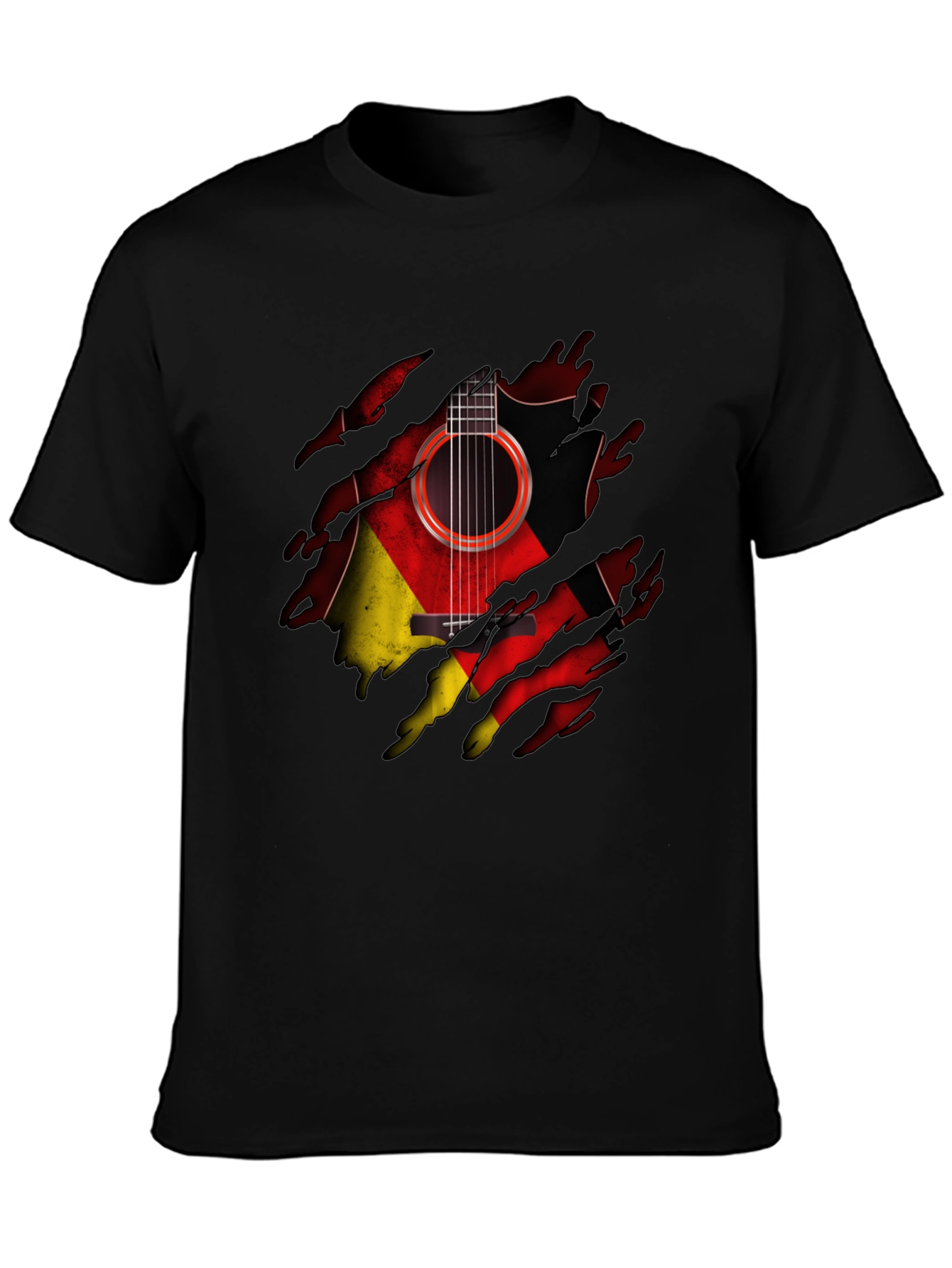 Guitar Germany Flag Ripped T-Shirt - 3