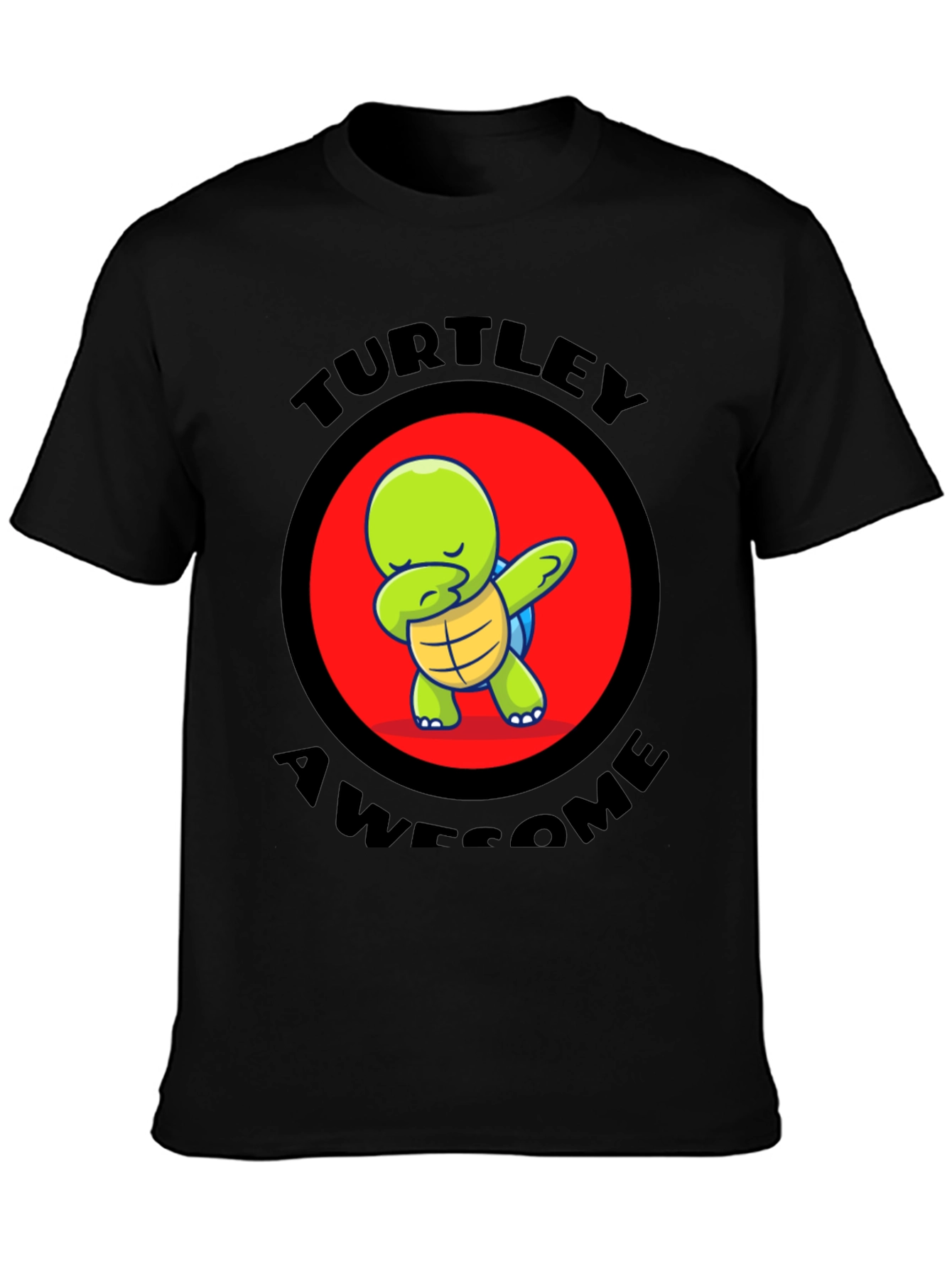 Black Turtley Awesome Turtle Dabbing T-Shirt view 3