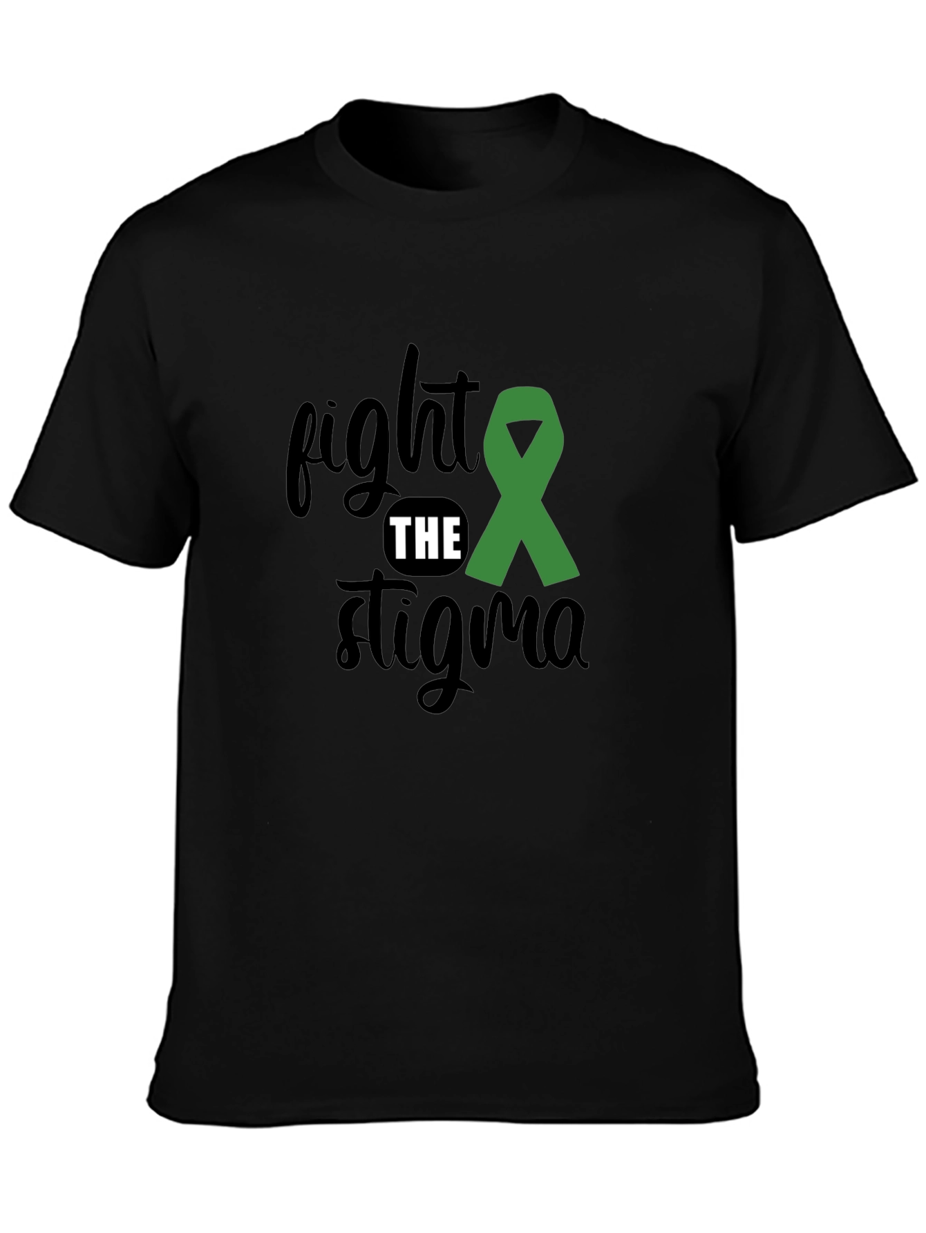 Black Fight the Stigma Awareness T-Shirt view 3