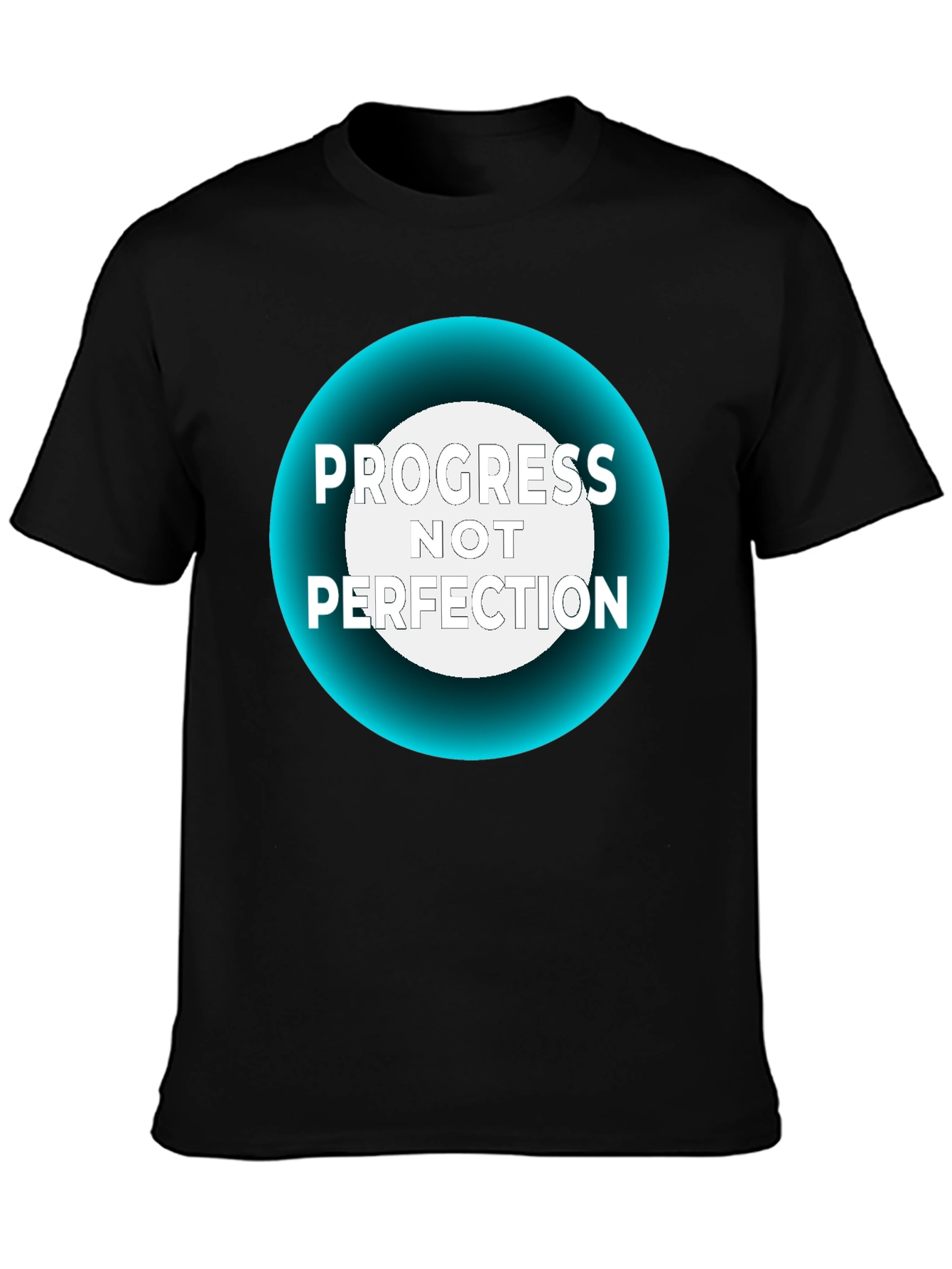 Black Progress Not Perfection Black T-Shirt view 3