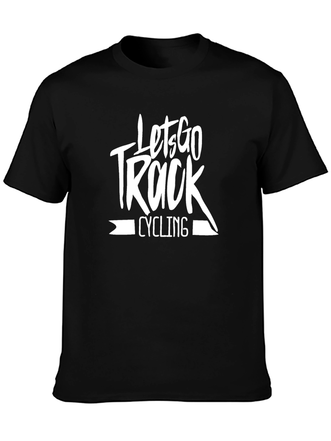 Black Let's Go Track Cycling T-Shirt view 3