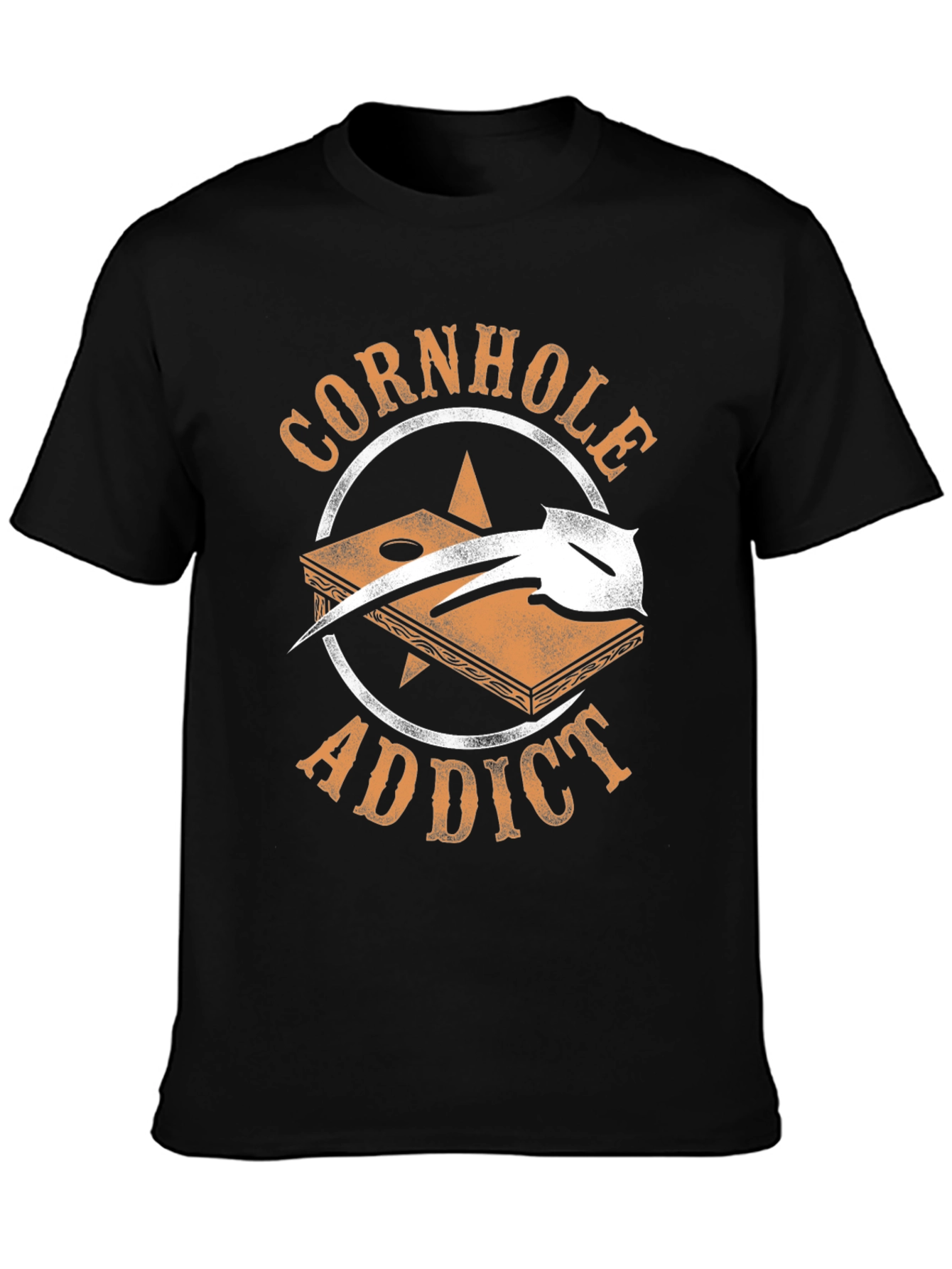 Black Cornhole Addict Graphic T-Shirt view 3