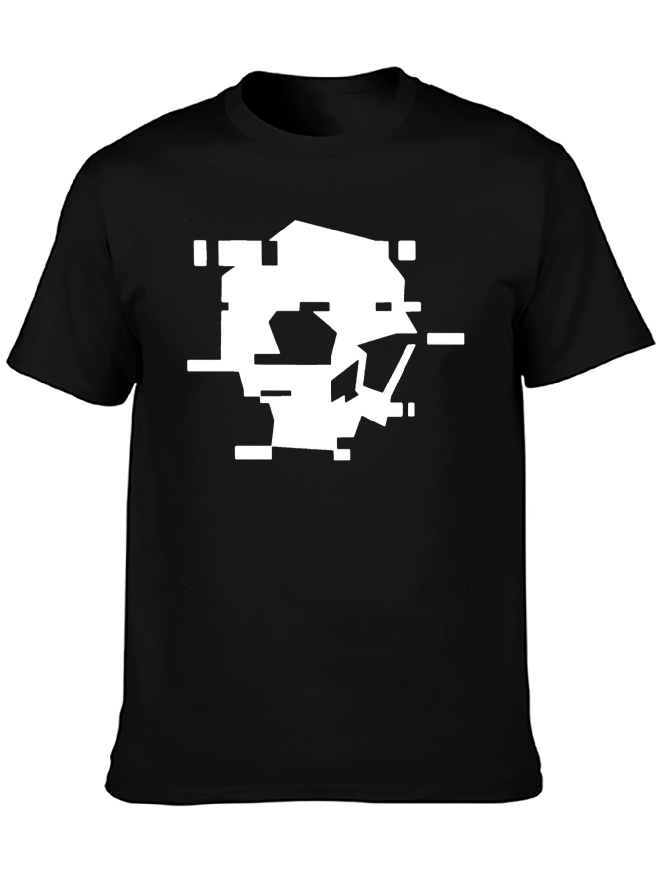 Black Abstract Skull Graphic Black Tee view 3