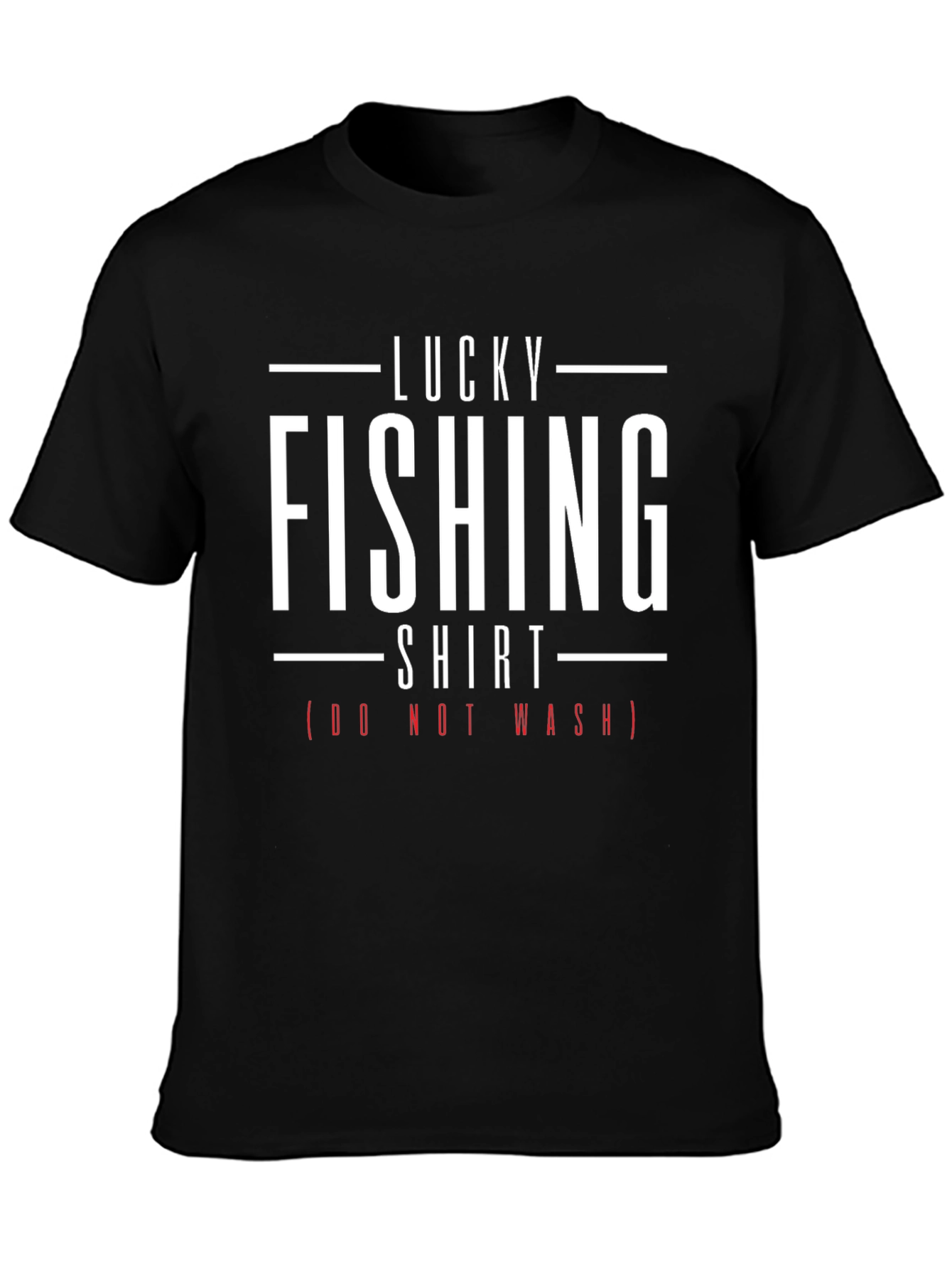 Black Lucky Fishing Shirt - Novelty Graphic Tee view 3