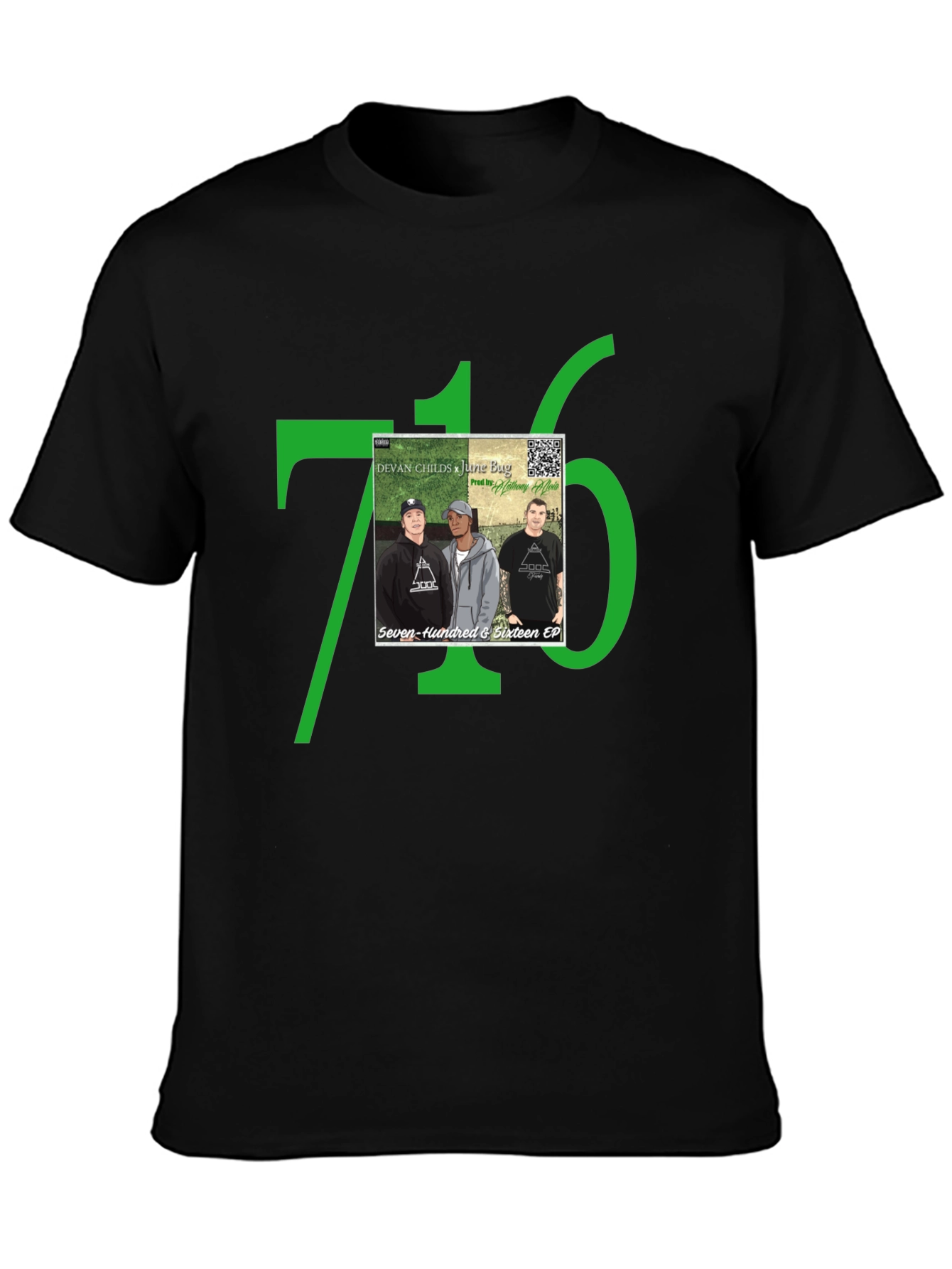 Black 716 Album Cover Graphic T-Shirt view 3