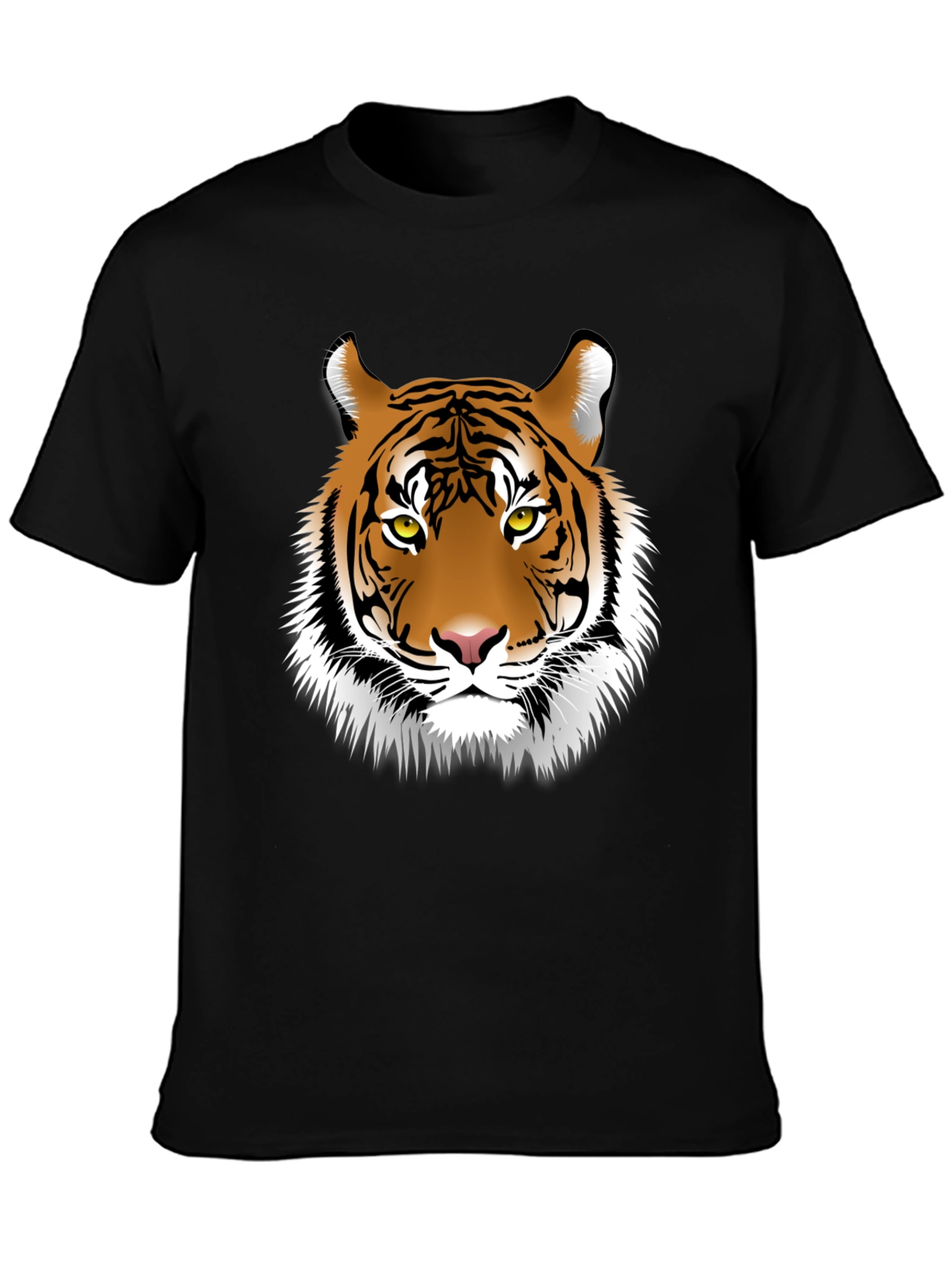 Black Tiger Graphic Tee - Black Cotton Blend T-Shirt view 3