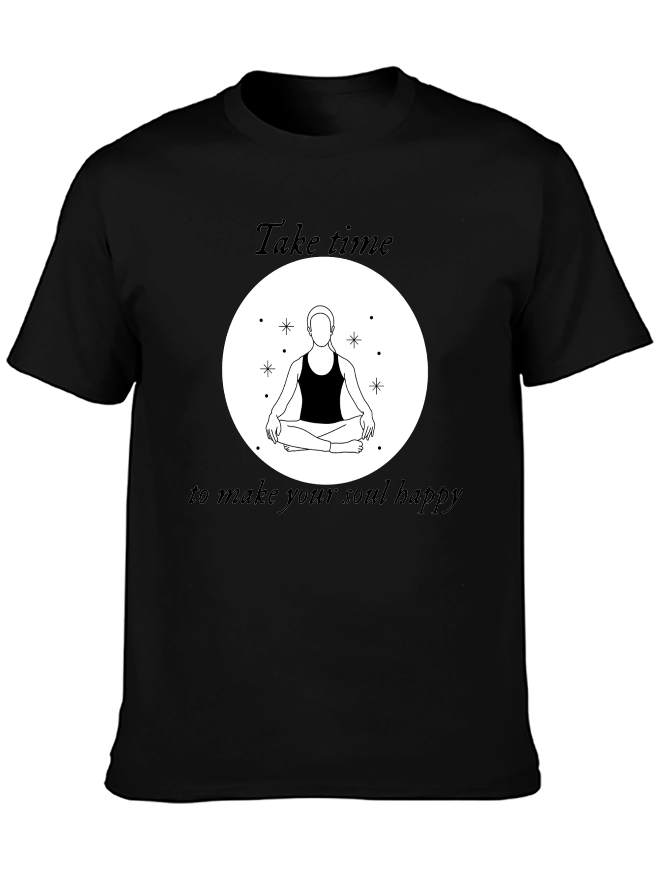 Black Zen Meditation T-Shirt - Take Time for Your Soul view 3