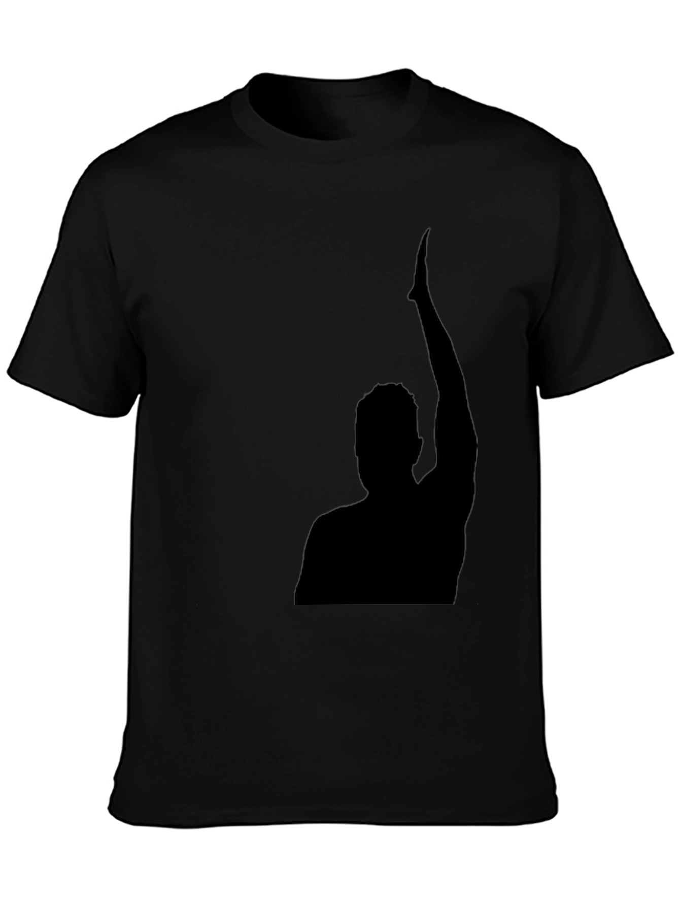 Black Silhouette Graphic Black T-Shirt view 3