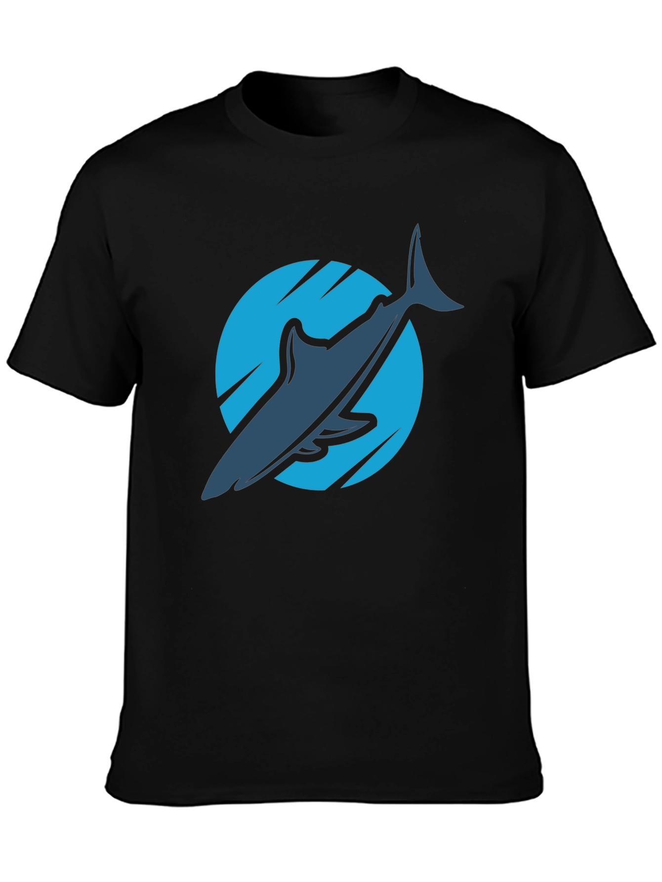 Black Shark Graphic T-Shirt - Men's Black Tee view 3