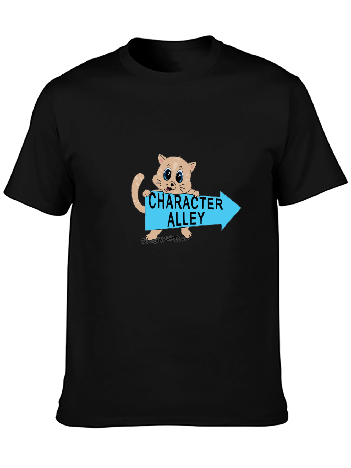 Black Character Alley Cat T-Shirt - Funny Cartoon Tee view 3