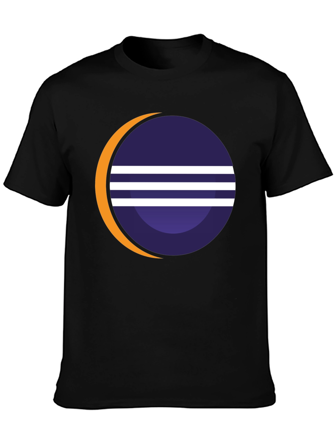 Black Eclipse Graphic Tee - Stylish Black Cotton Blend T-Shirt view 3