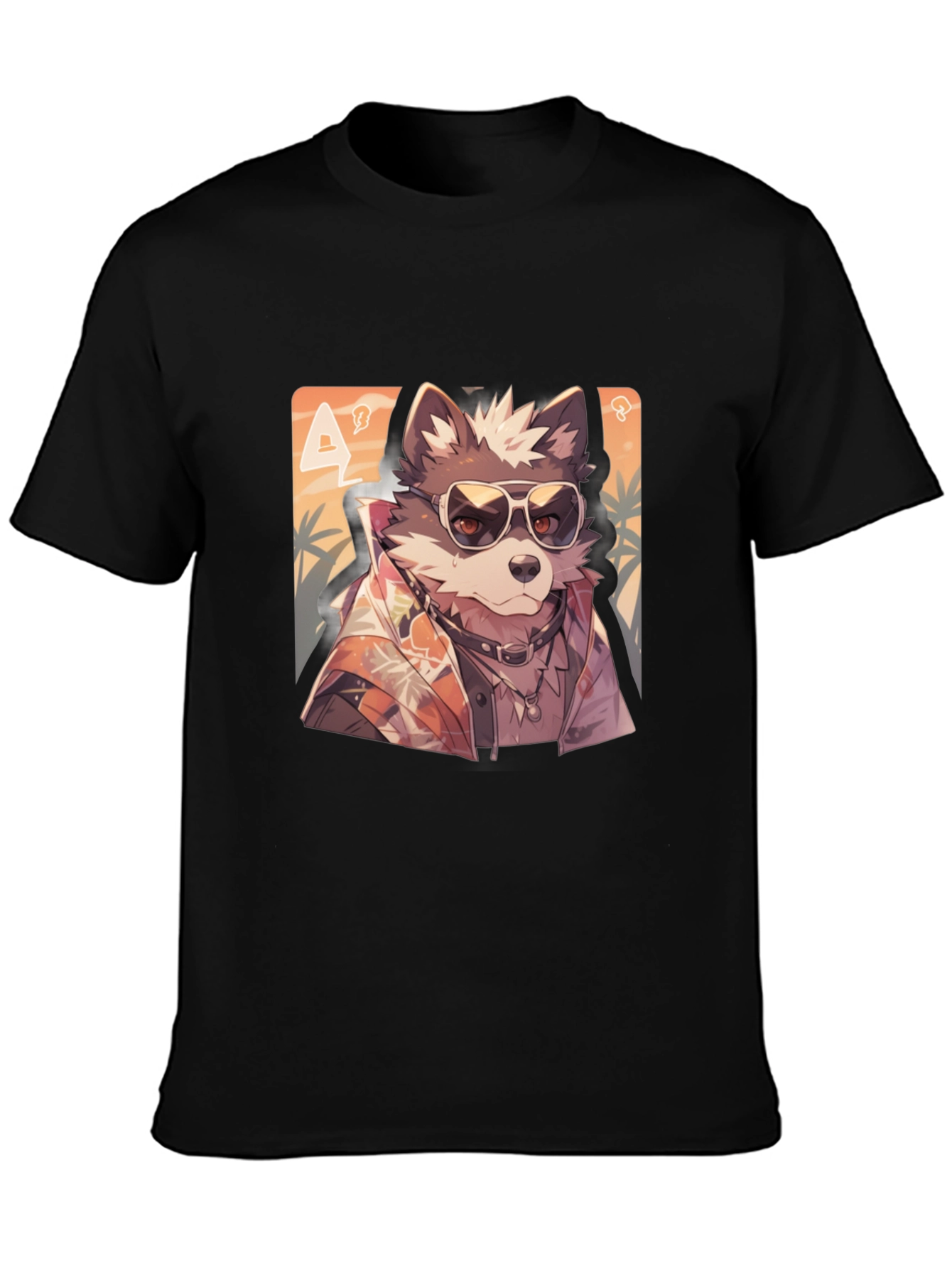 Black Cool Wolf Graphic Tee - Black T-Shirt view 3