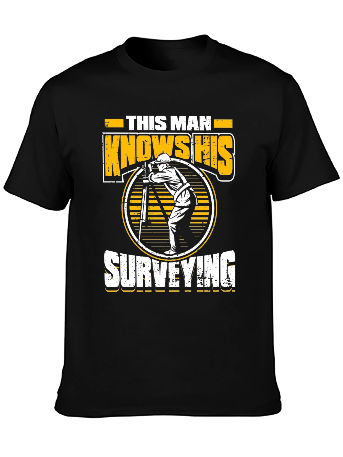 Black Surveyor Graphic Tee - This Man Knows His Surveying view 3