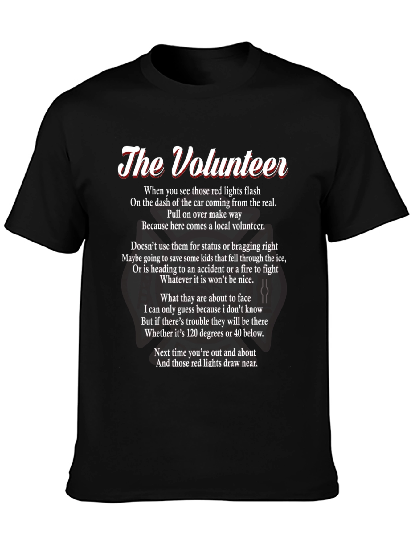 Black The Volunteer Poem T-Shirt view 3