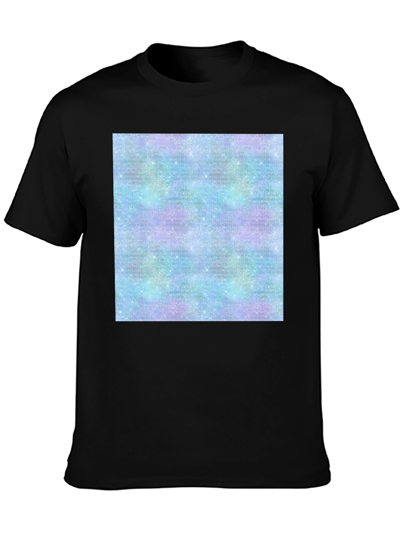 Black Galaxy Sparkle Tee - Trendy Print view 3