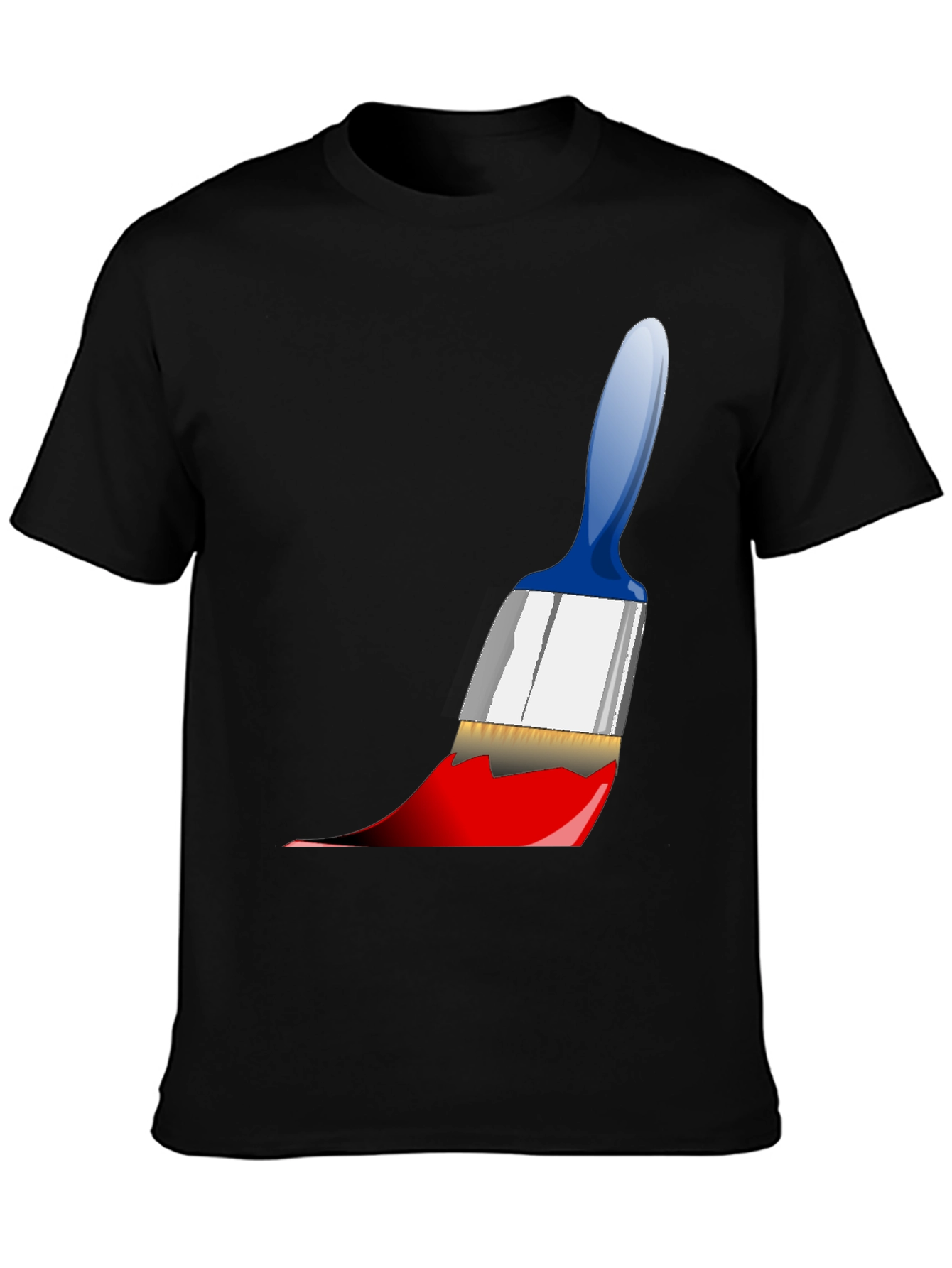 Black Paintbrush Graphic Tee - Artistic Expression view 3