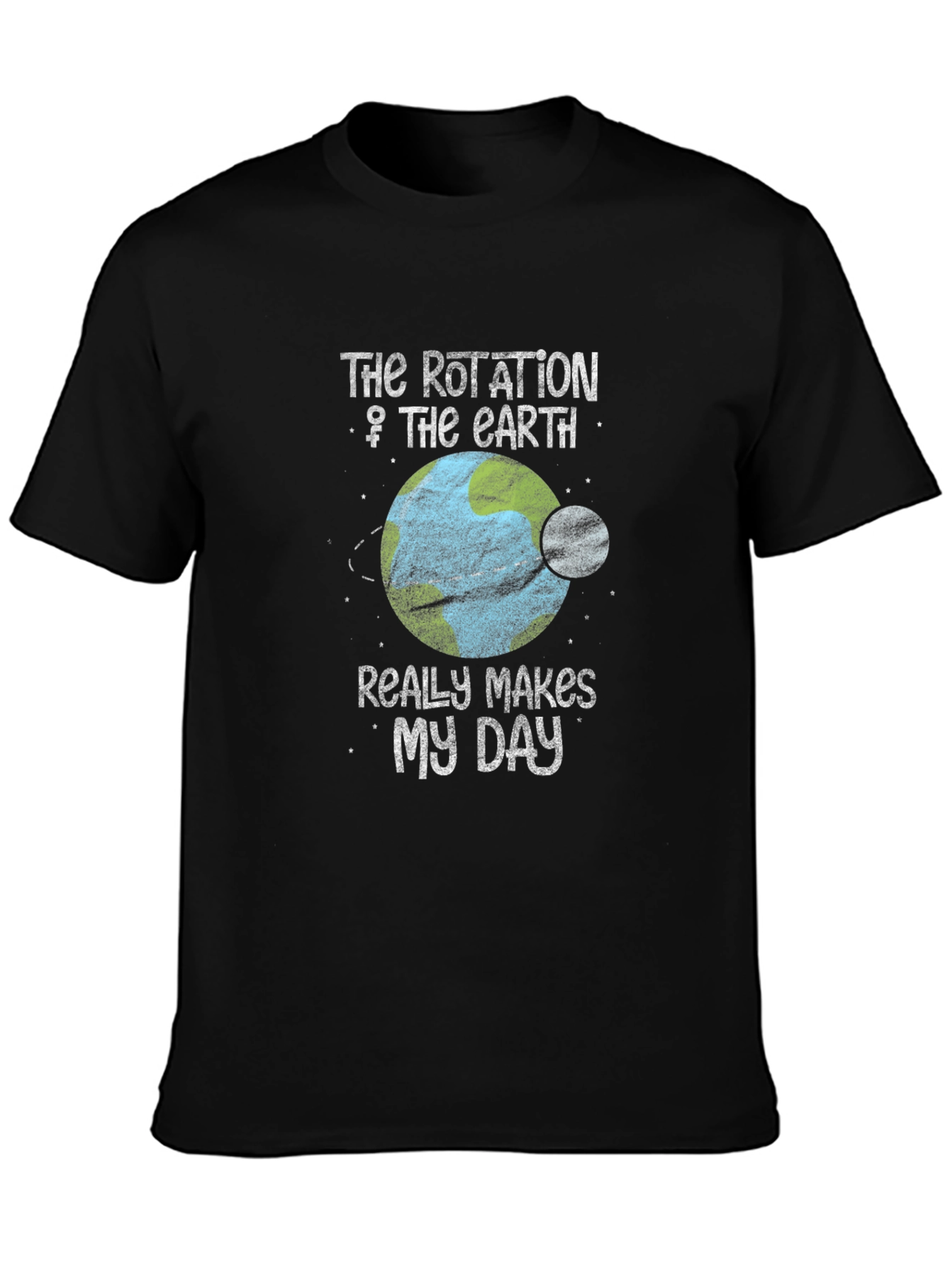 Black Rotation of The Earth Graphic Tee view 3