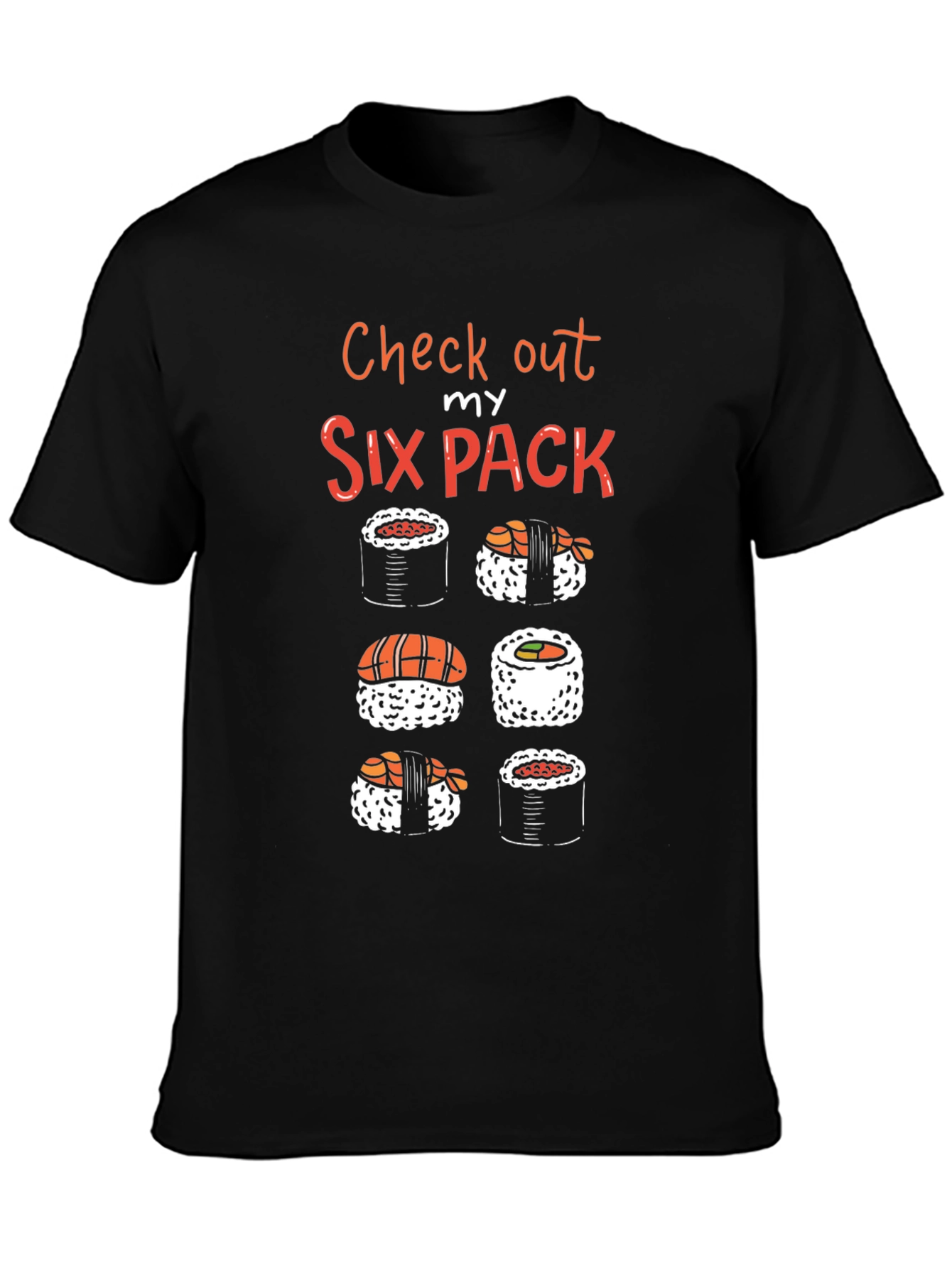 Black Sushi Six Pack T-Shirt view 3