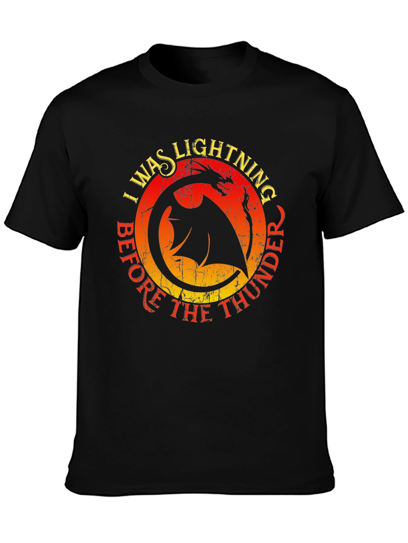 Black Dragon Lightning Thunder Graphic Tee view 3