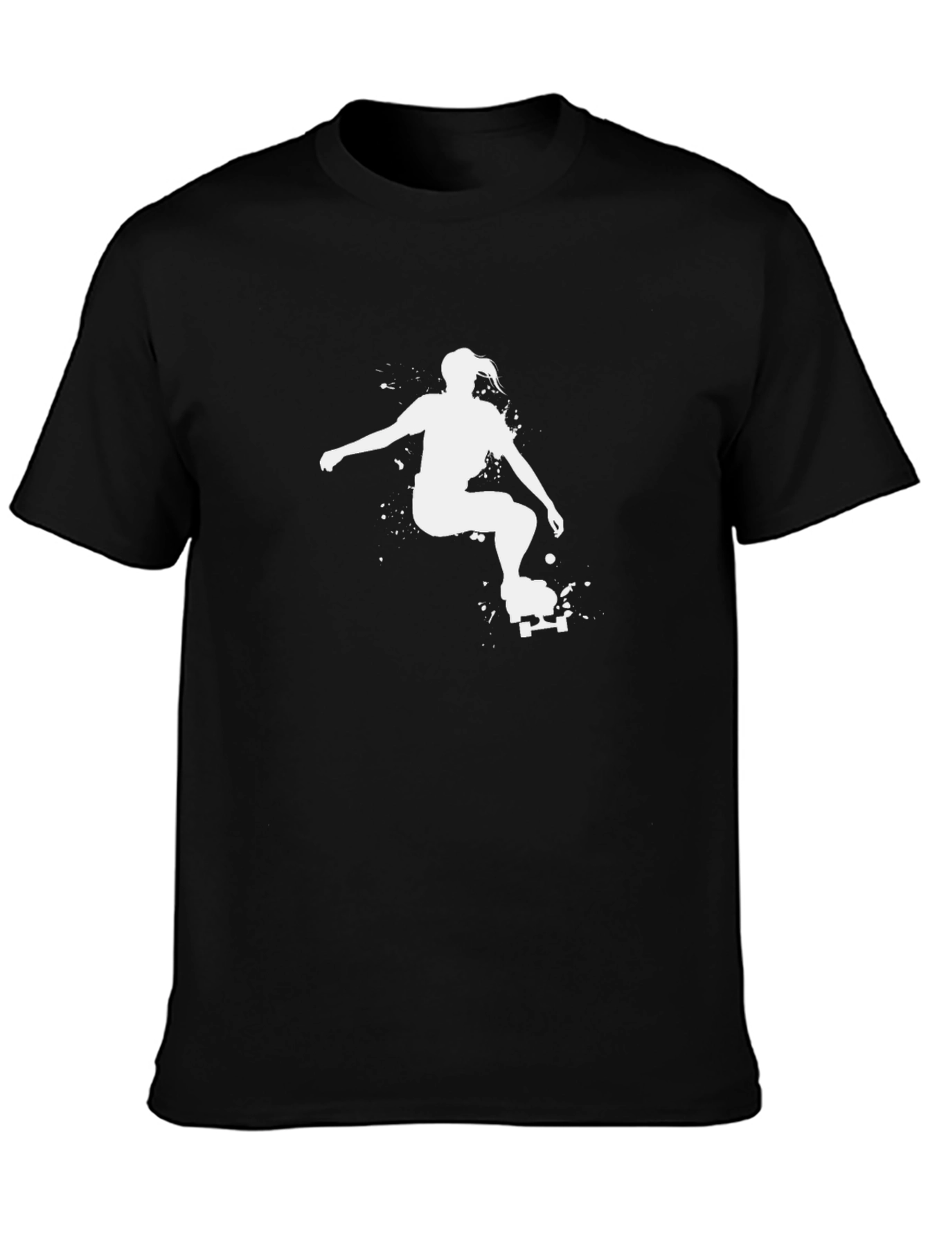 Black Skateboard Girl Graphic Tee - Black view 3