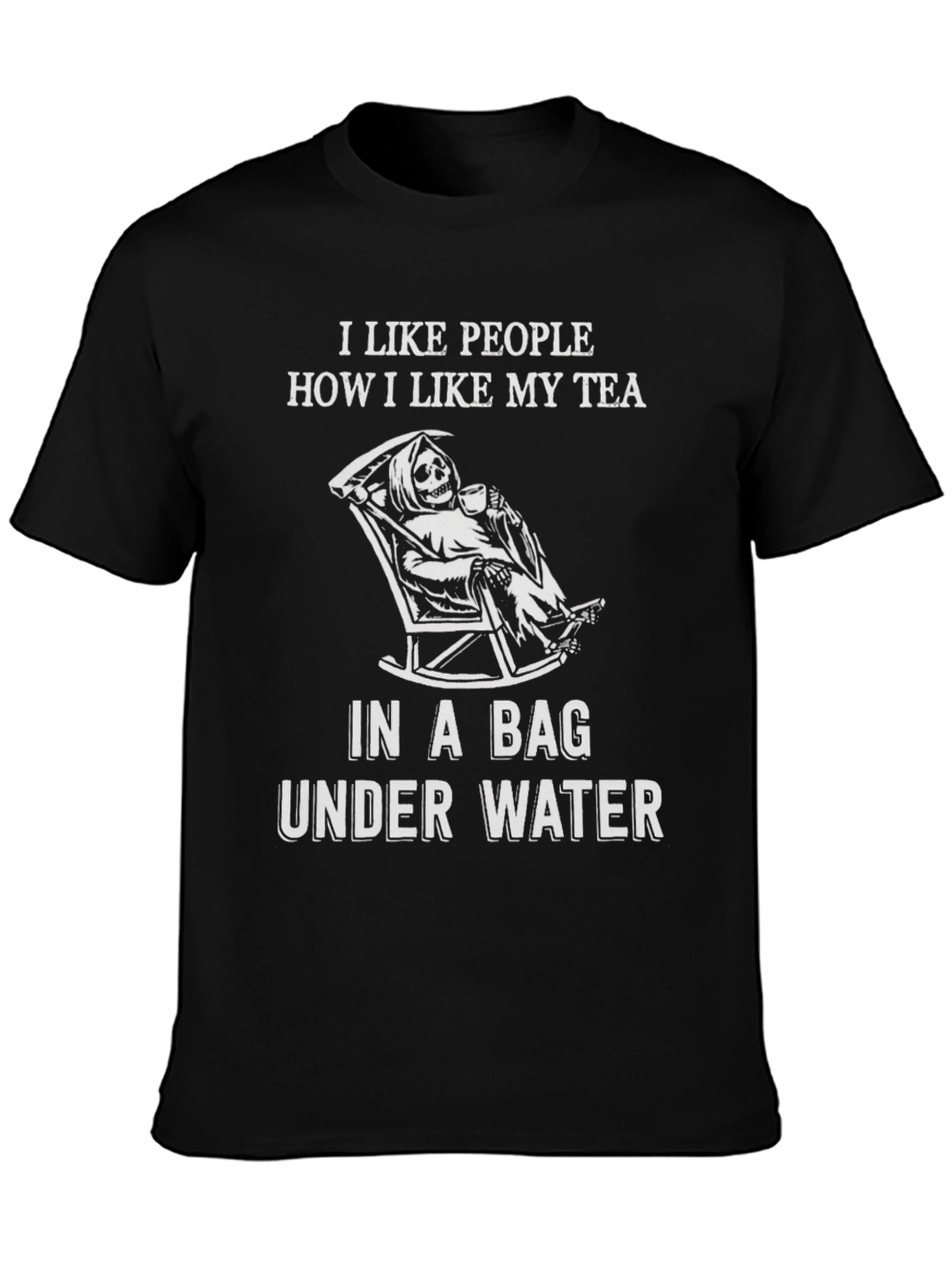 Black Humorous "I Like People" Graphic Tee view 3