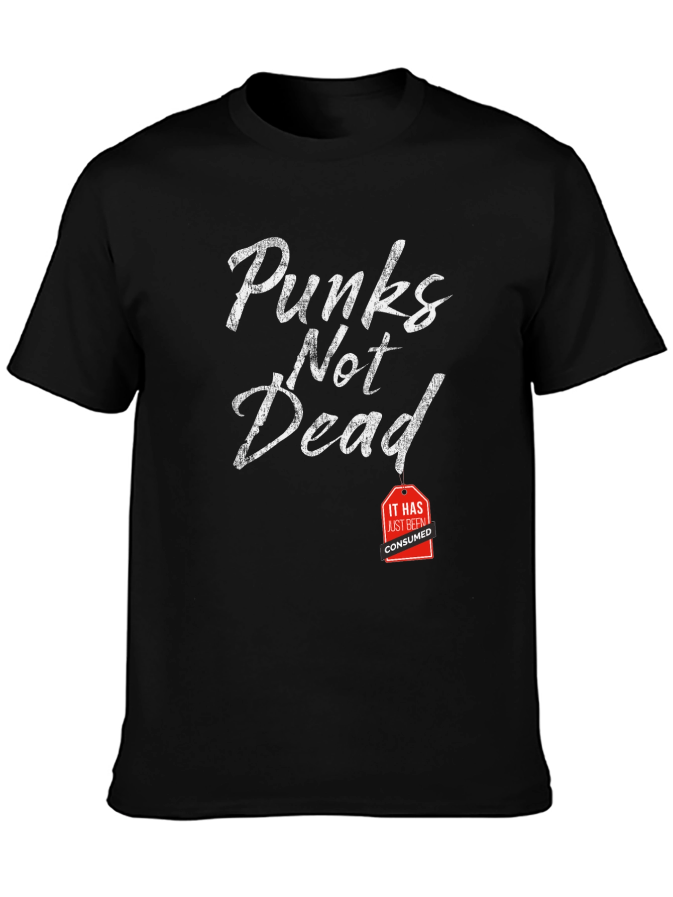 Black Punkn's Not Dead Funny Graphic Tee view 3