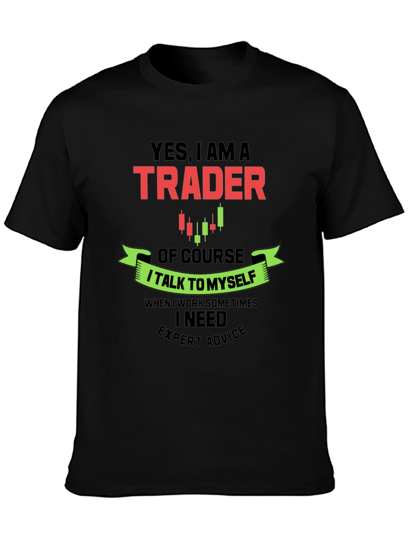 Black Trader Graphic Tee - Expert Advice T-Shirt view 3