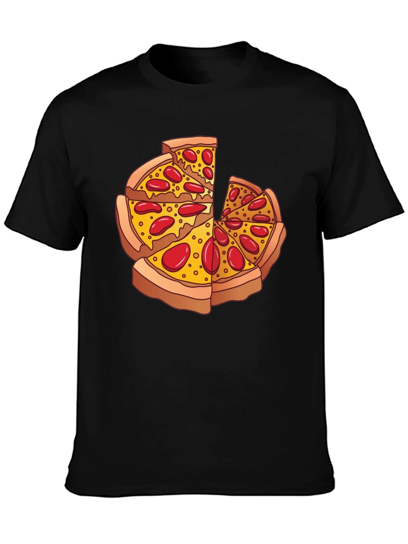 Black Pizza Slice Graphic Black T-Shirt view 3