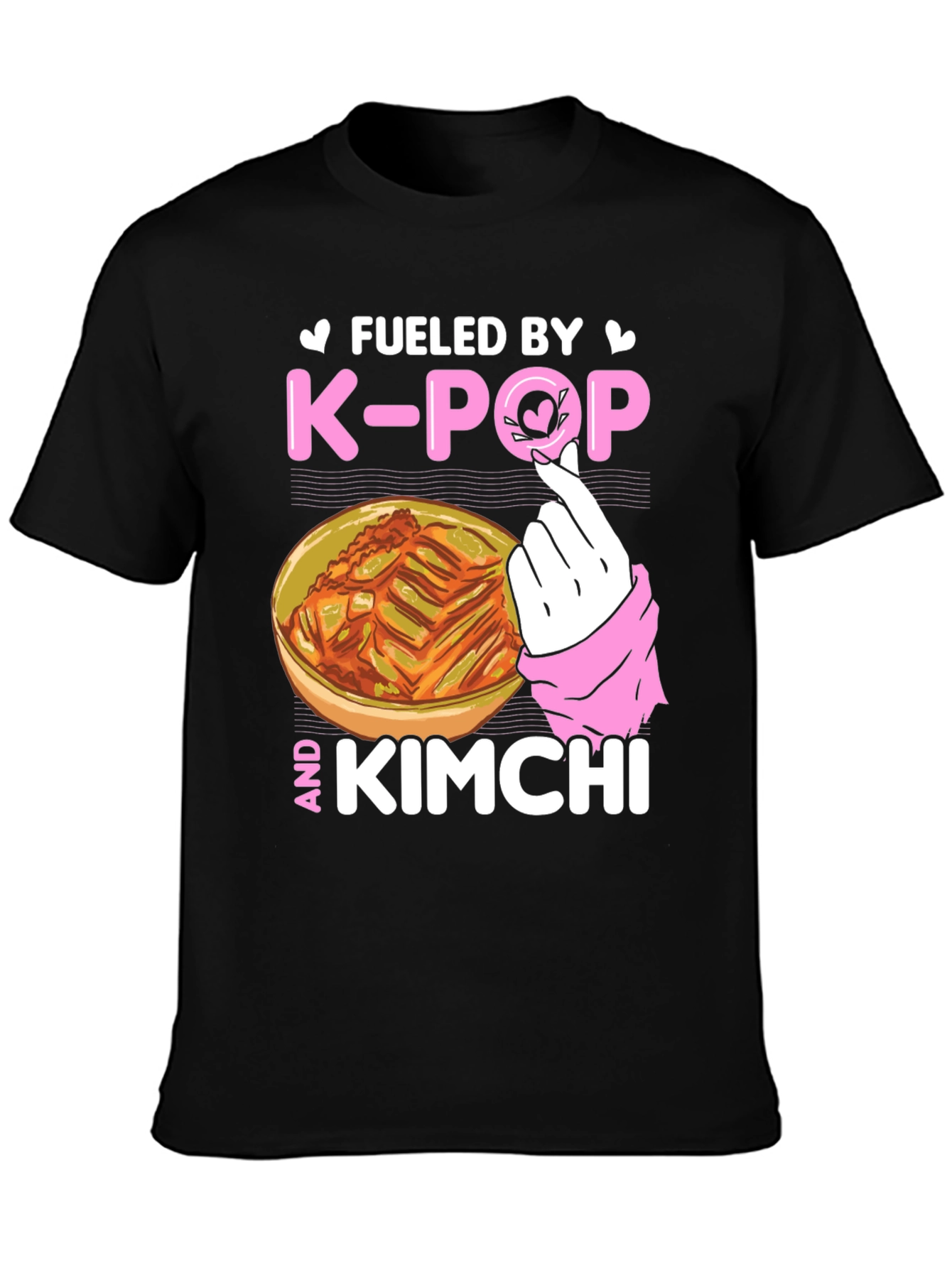 Black Fueled by K-POP and Kimchi T-Shirt view 3