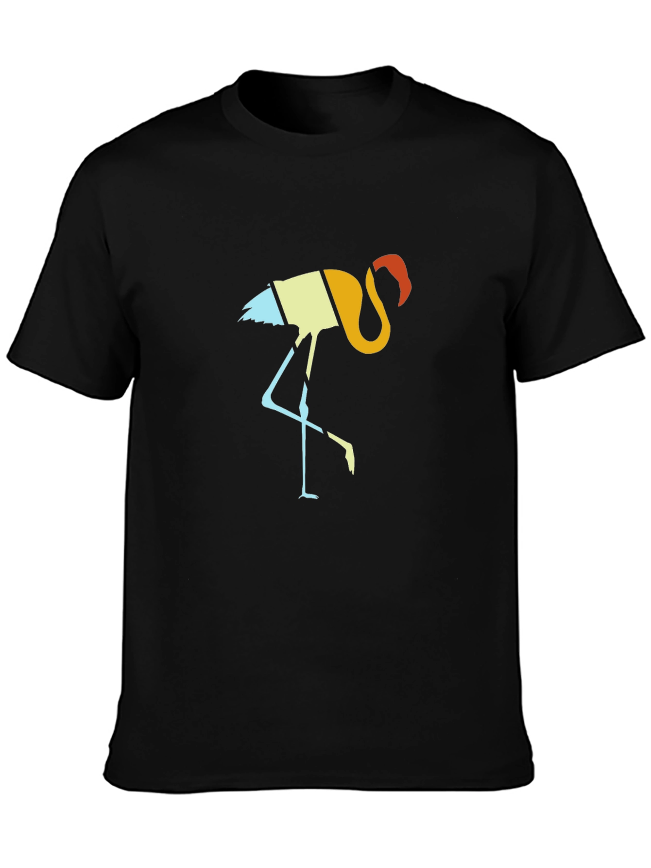 Black Retro Flamingo Graphic Tee - Black view 3