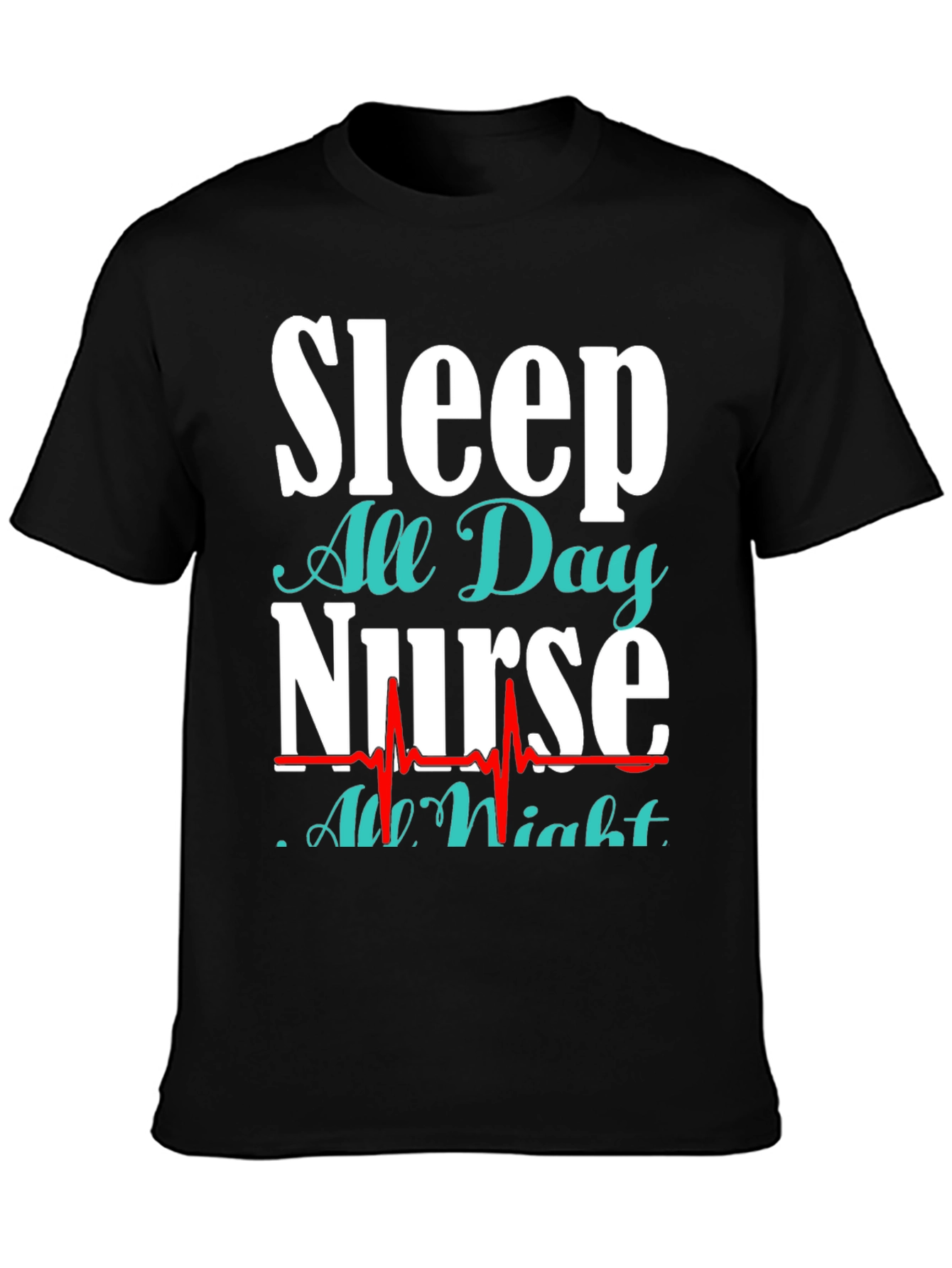 Black Sleep All Day Nurse T-Shirt view 3