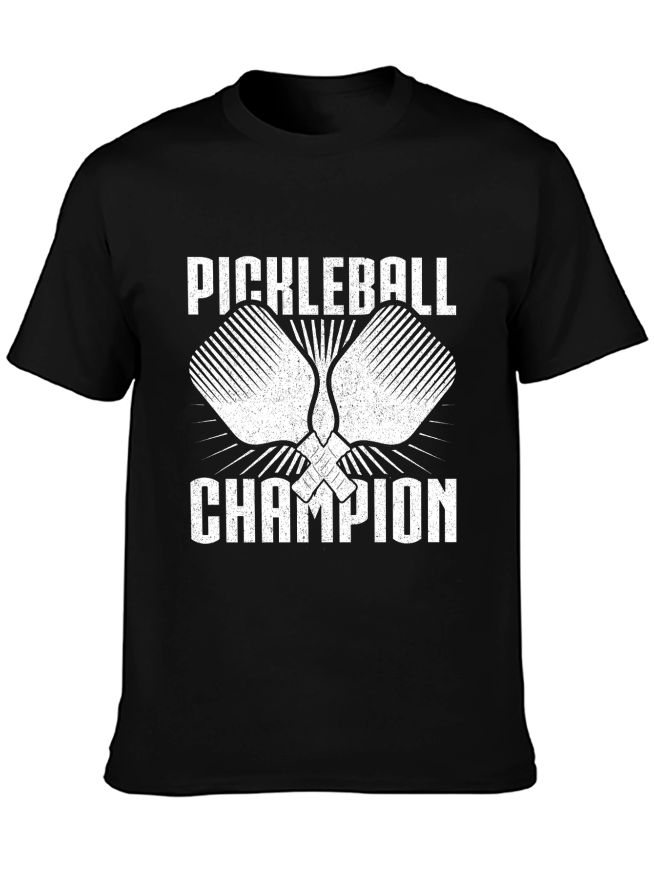 Black Pickleball Champion Graphic Tee - Black Cotton Shirt view 3