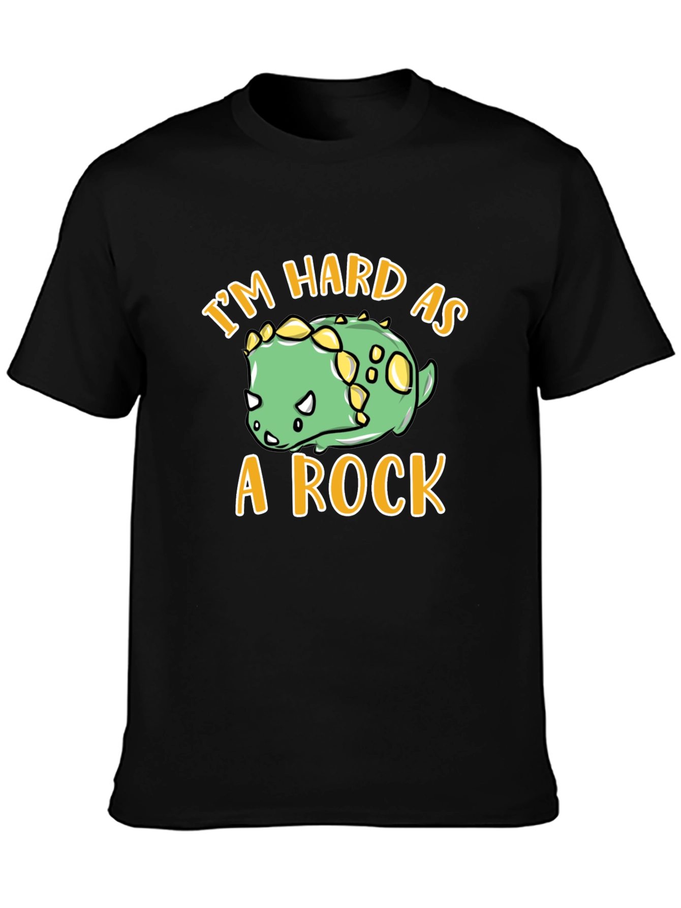 Black I'm Hard As A Rock Dino T-Shirt view 3