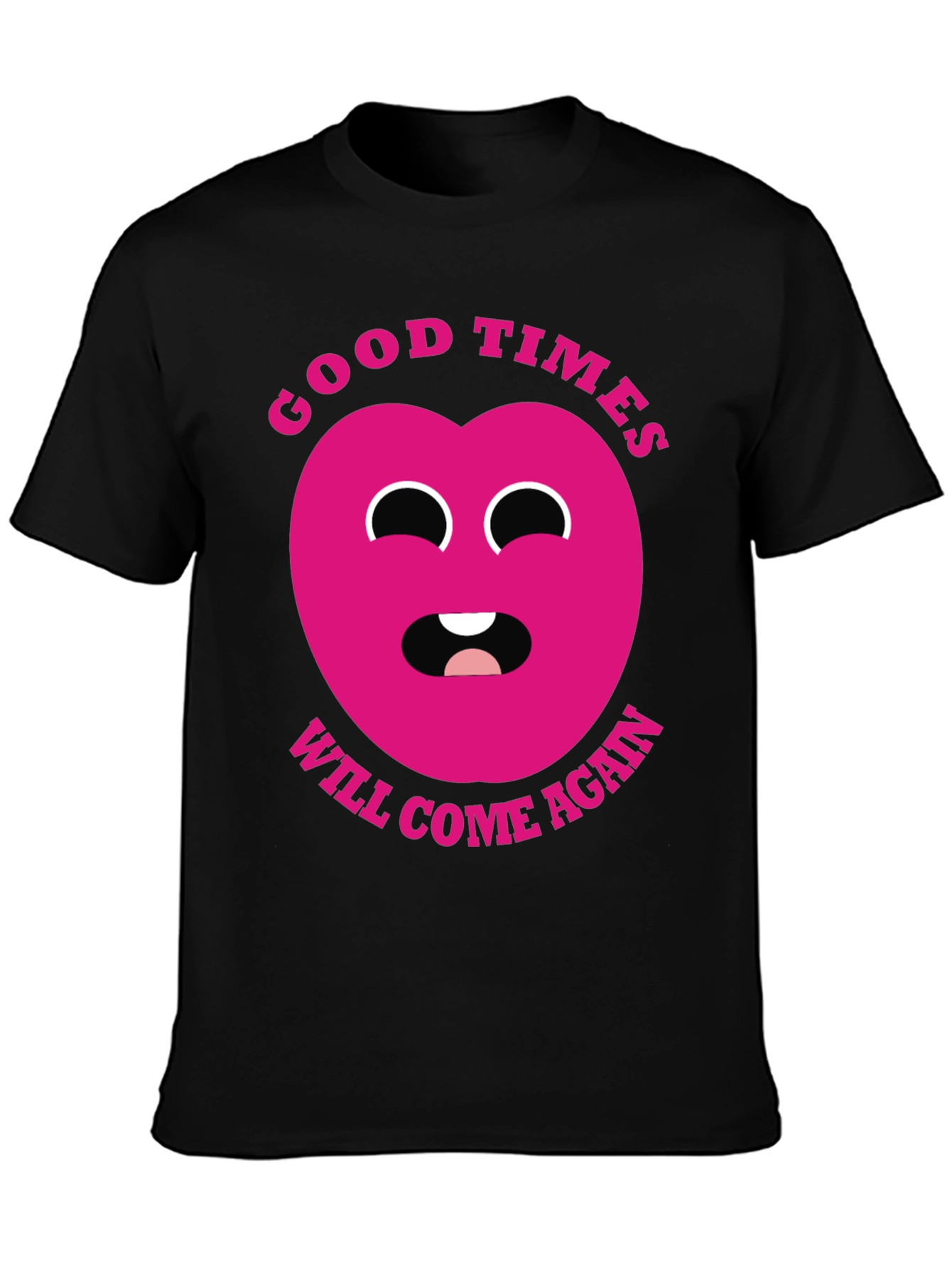 Black Good Times Heart Graphic T-Shirt - Black view 3