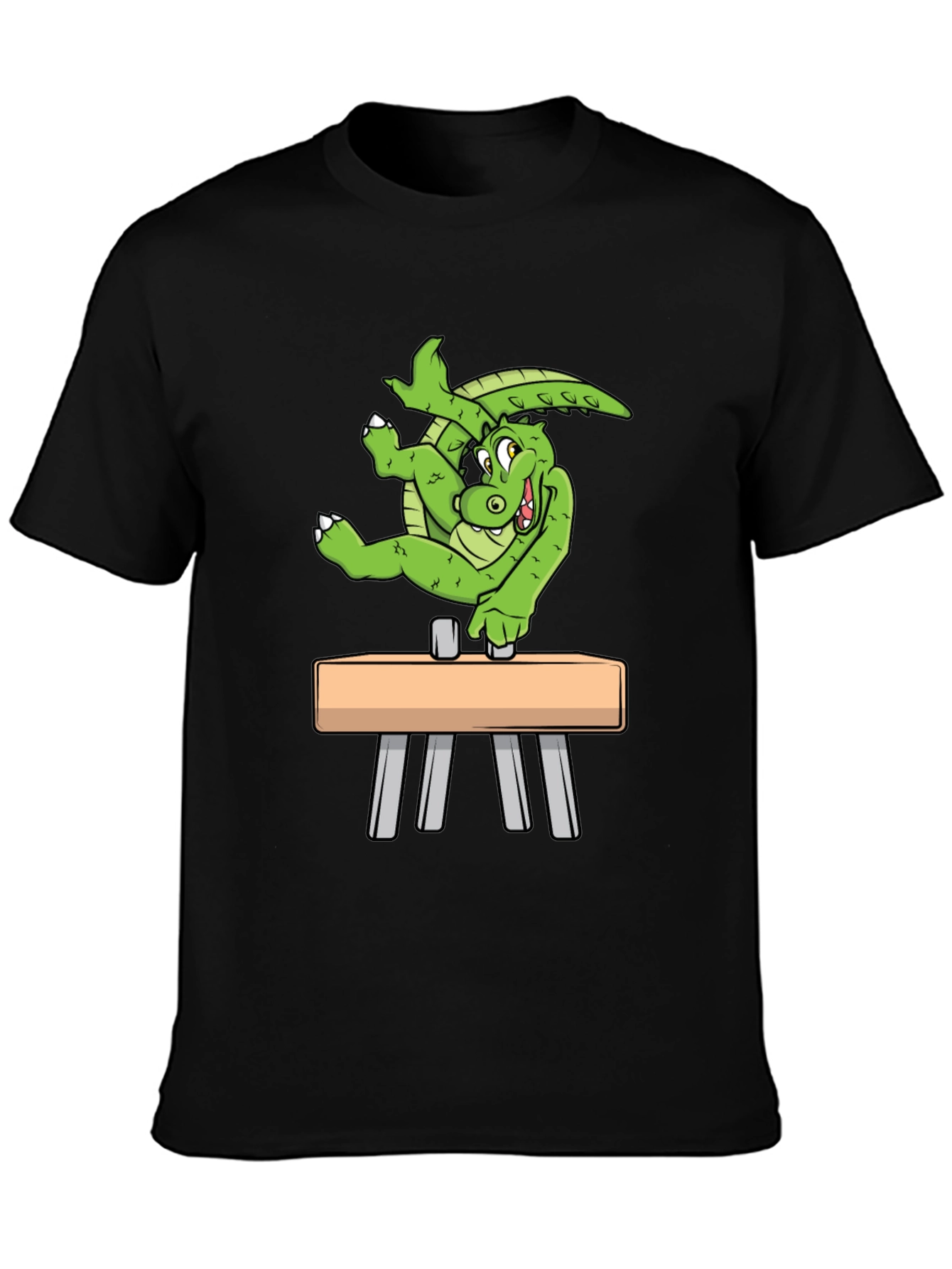 Black Gymnastics Crocodile T-Shirt view 3