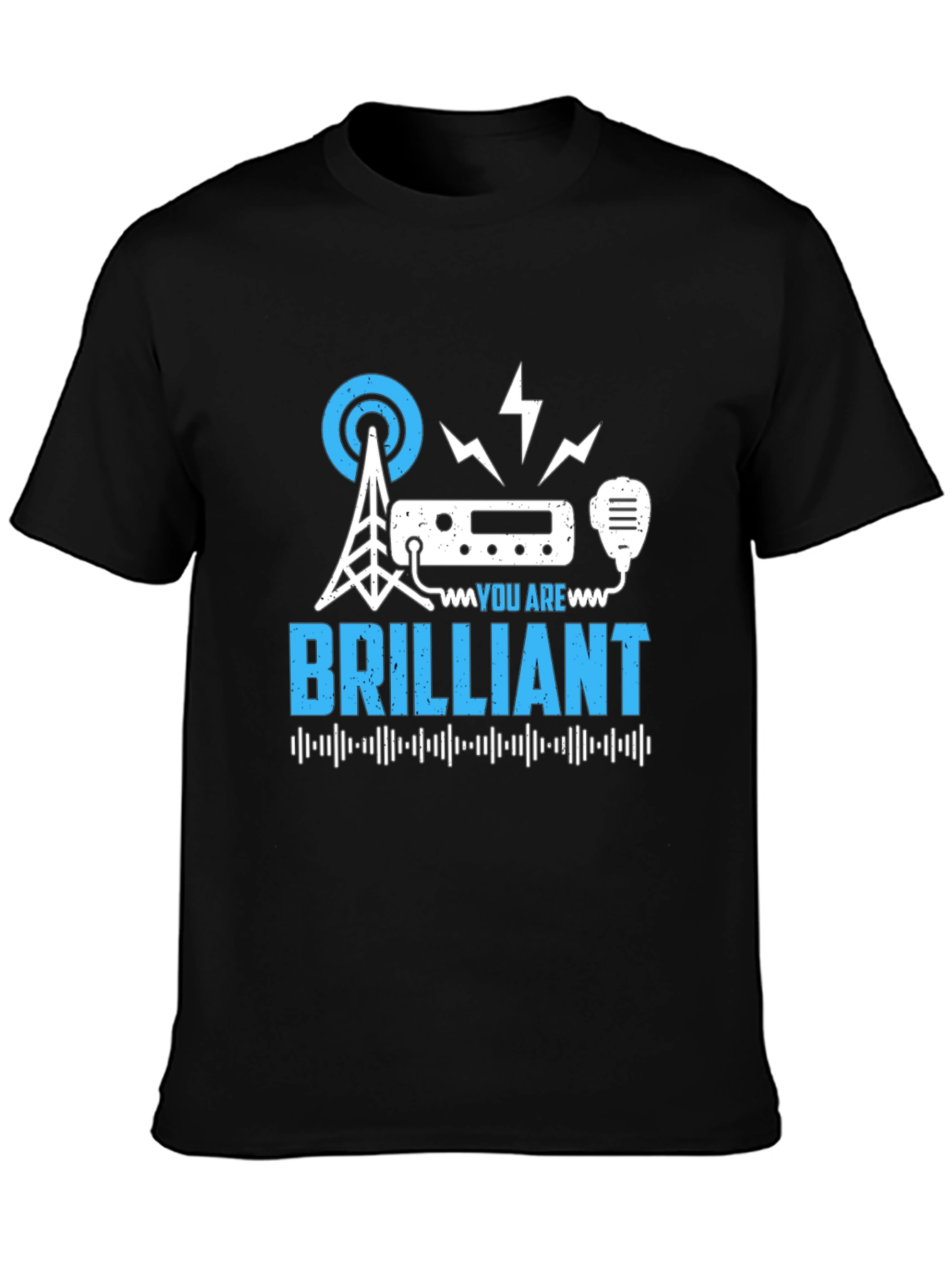 Black Brilliant Ham Radio T-Shirt - Operator Design view 3