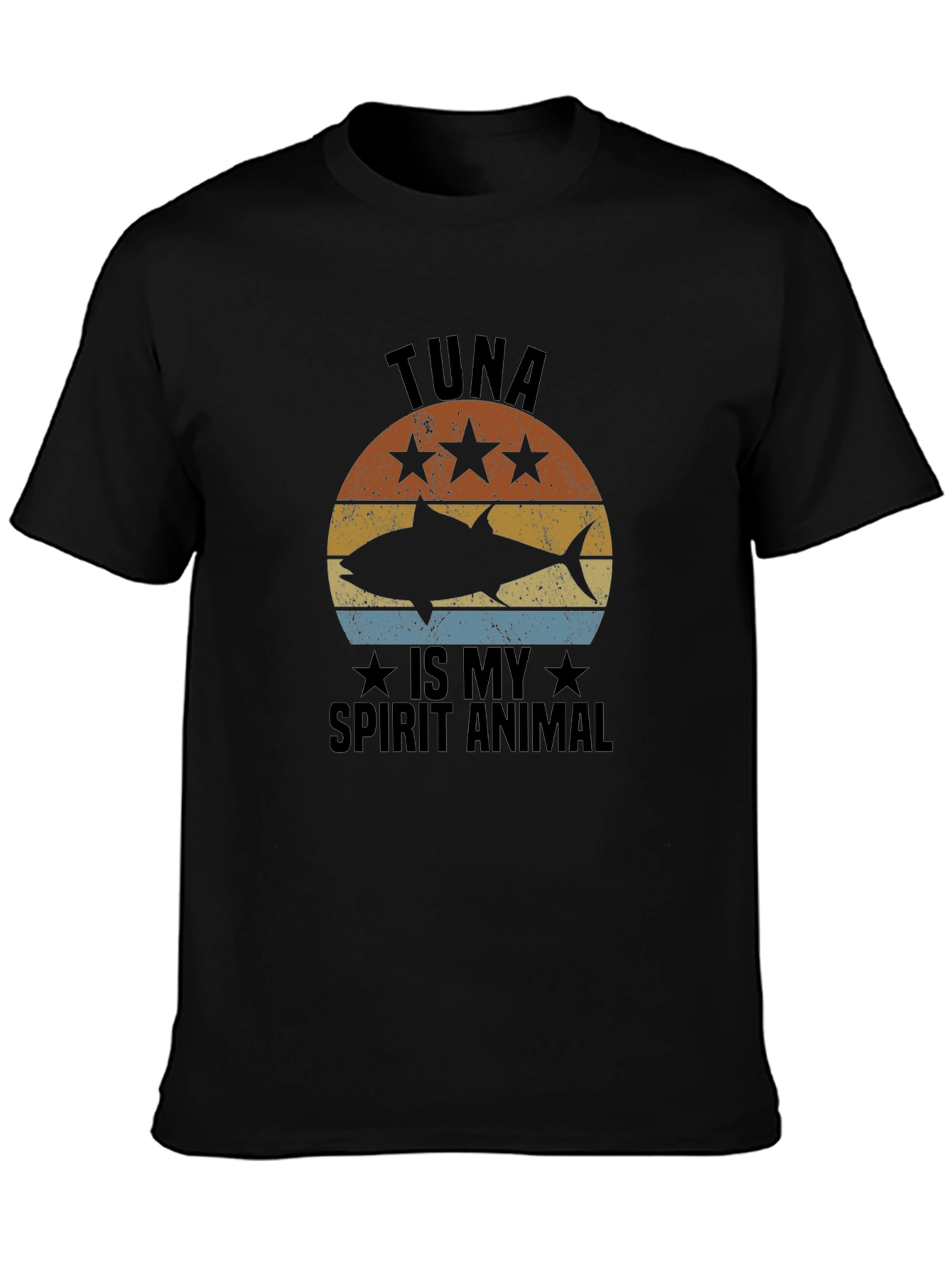 Black Tuna Is My Spirit Animal Black T-Shirt view 3