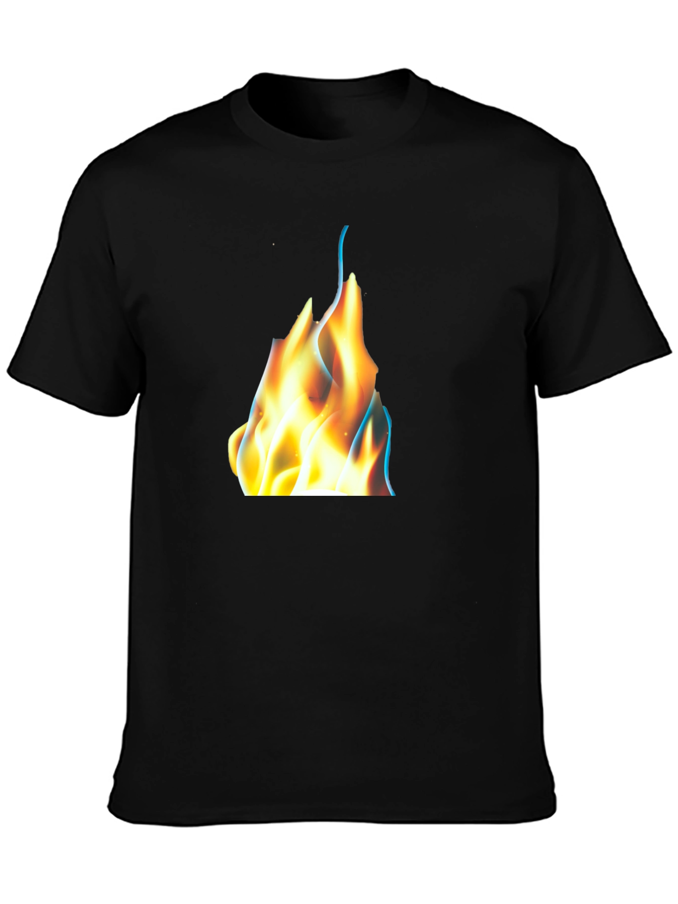 Black Flame Graphic Black T-Shirt view 3